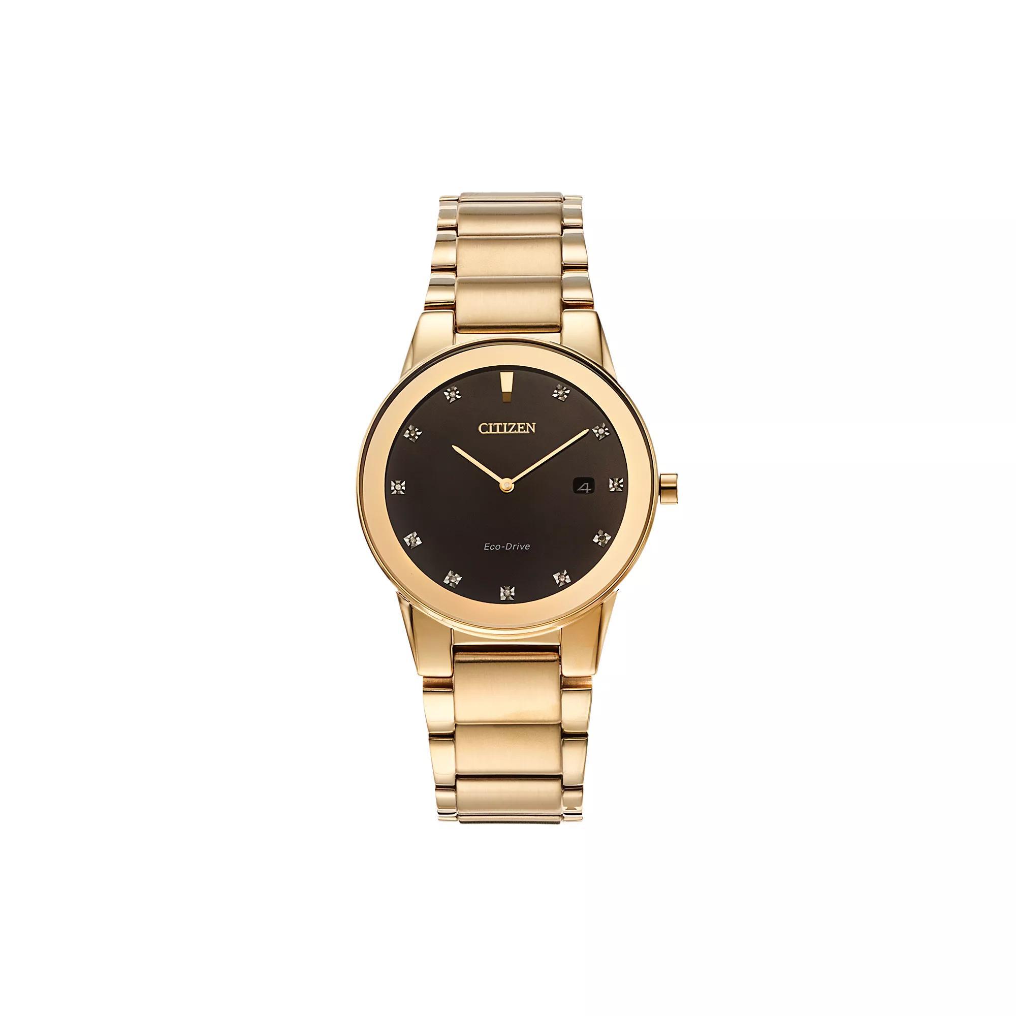 Citizen Eco-Drive Mens Axiom Diamond Stainless Steel Watch - AU1062-56G, Gold Tone Product Image