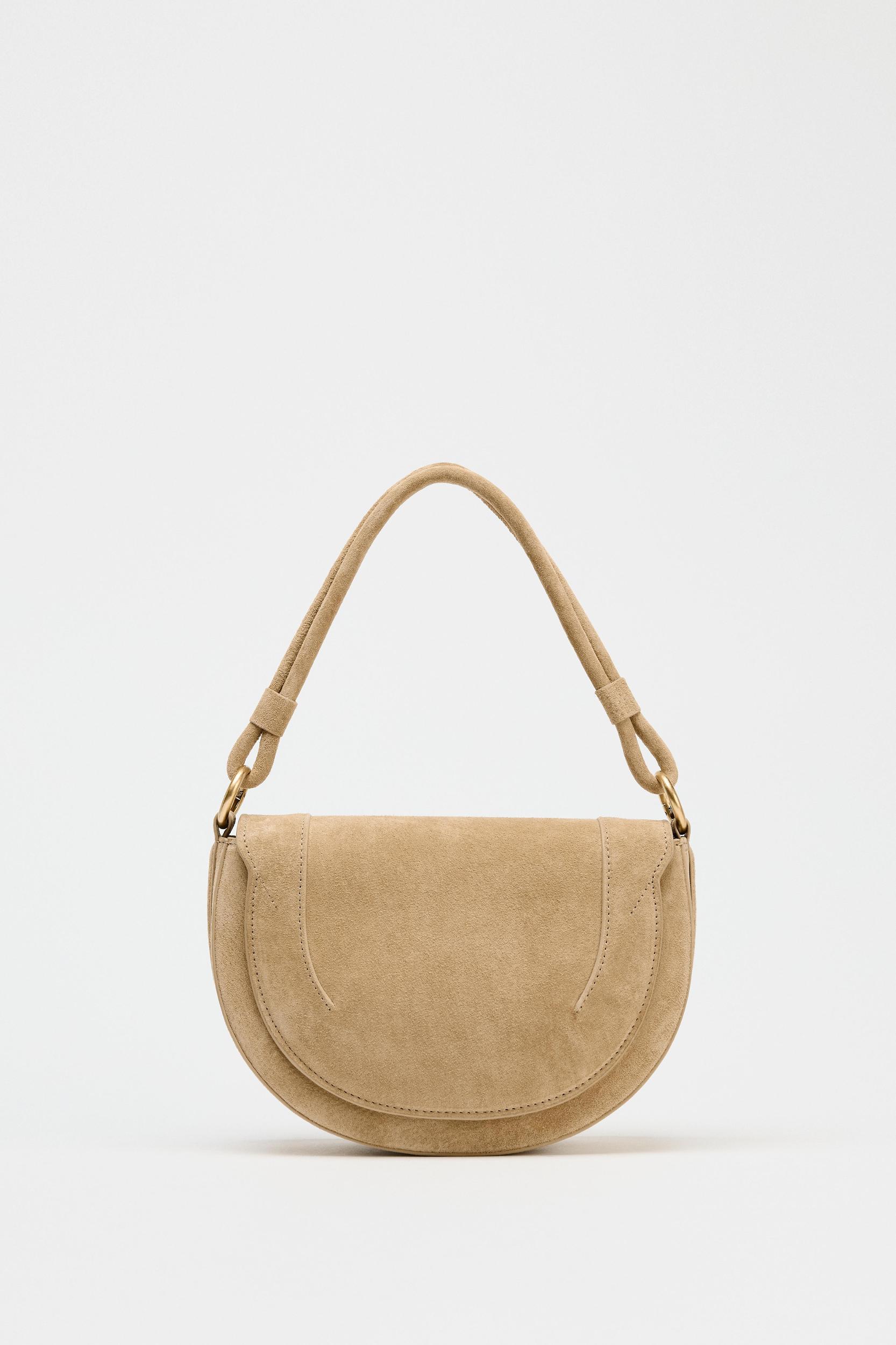 DOUBLE HANDLE LEATHER CROSSBODY BAG Product Image