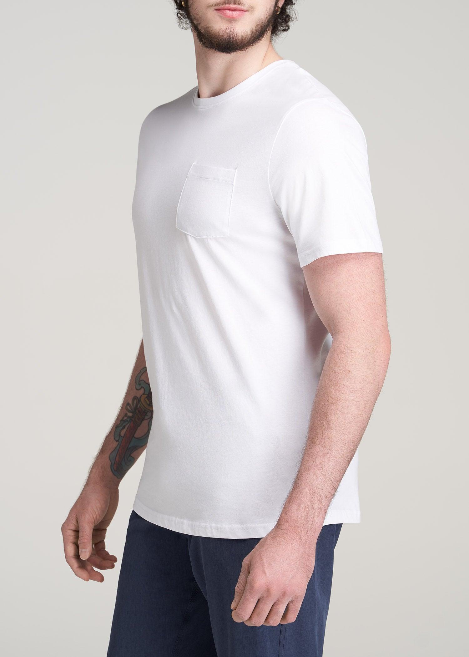 Everyday Pocket REGULAR FIT T-Shirt for Tall Men in White Product Image