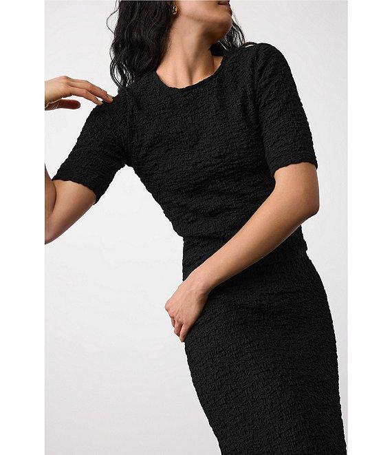 Eileen Fisher Petite Organic Cotton Bubble Jacquard Straight Midi Skirt Product Image