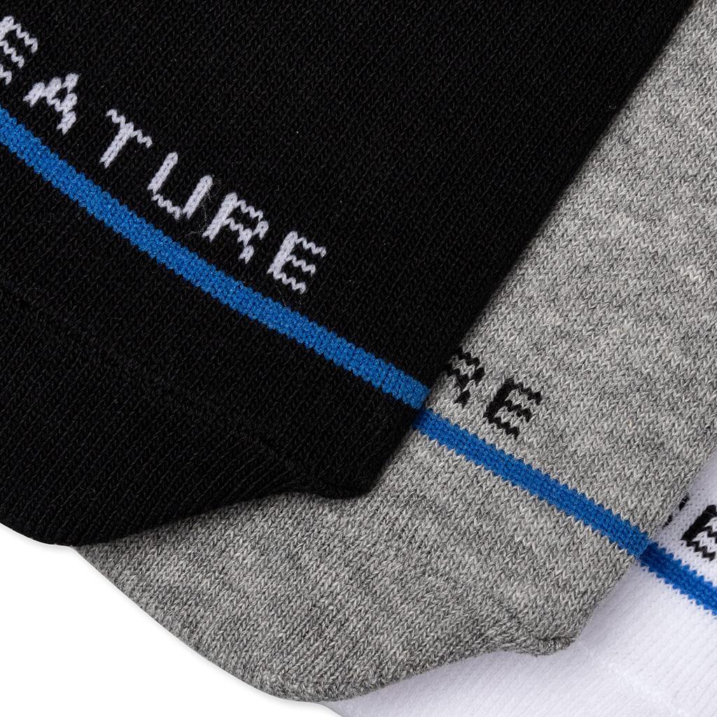 Classic No Show Sock - Heather Grey/Black/White (3-Pack) Product Image