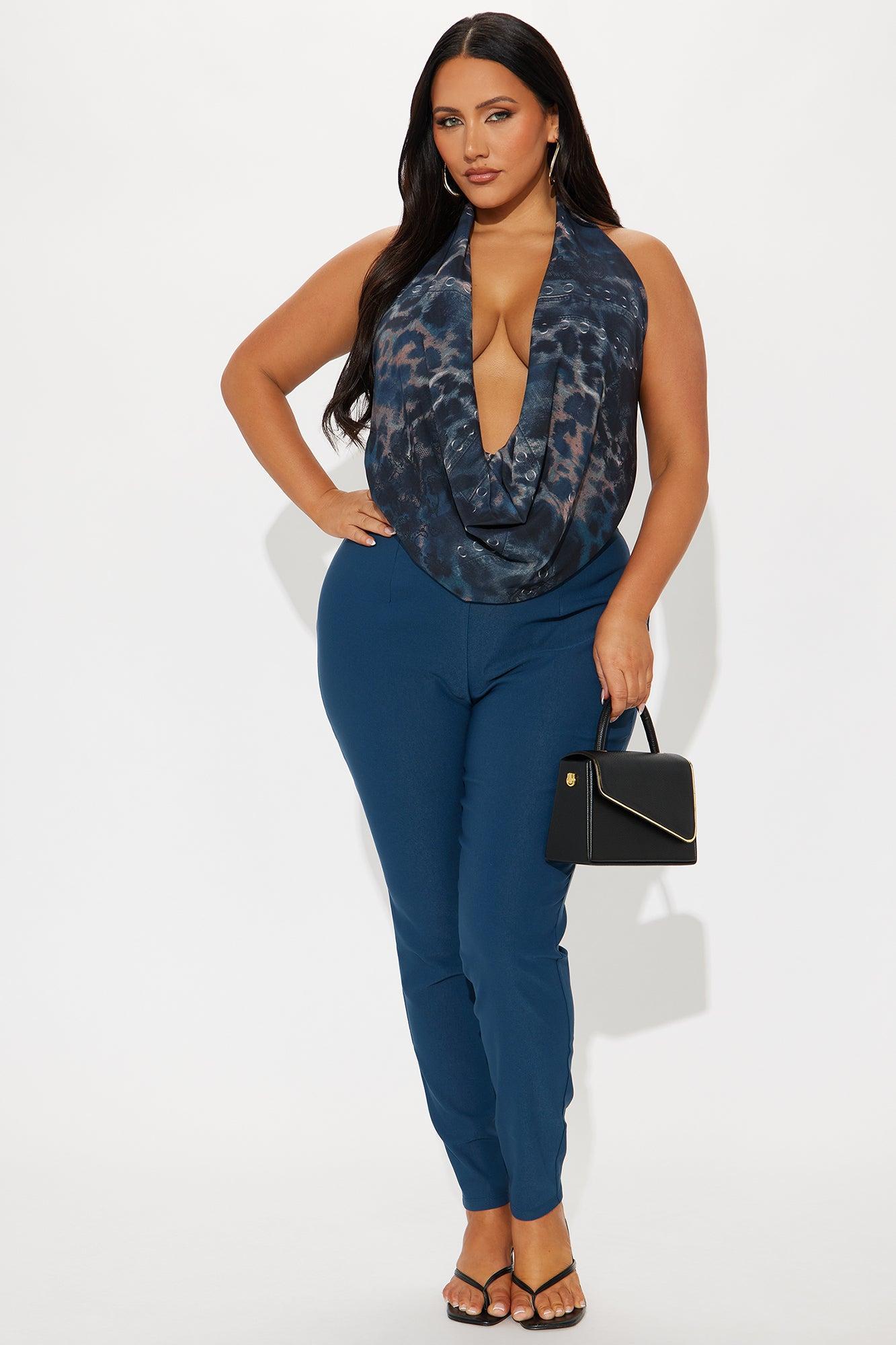 Venetian High Rise Pants - Teal Product Image