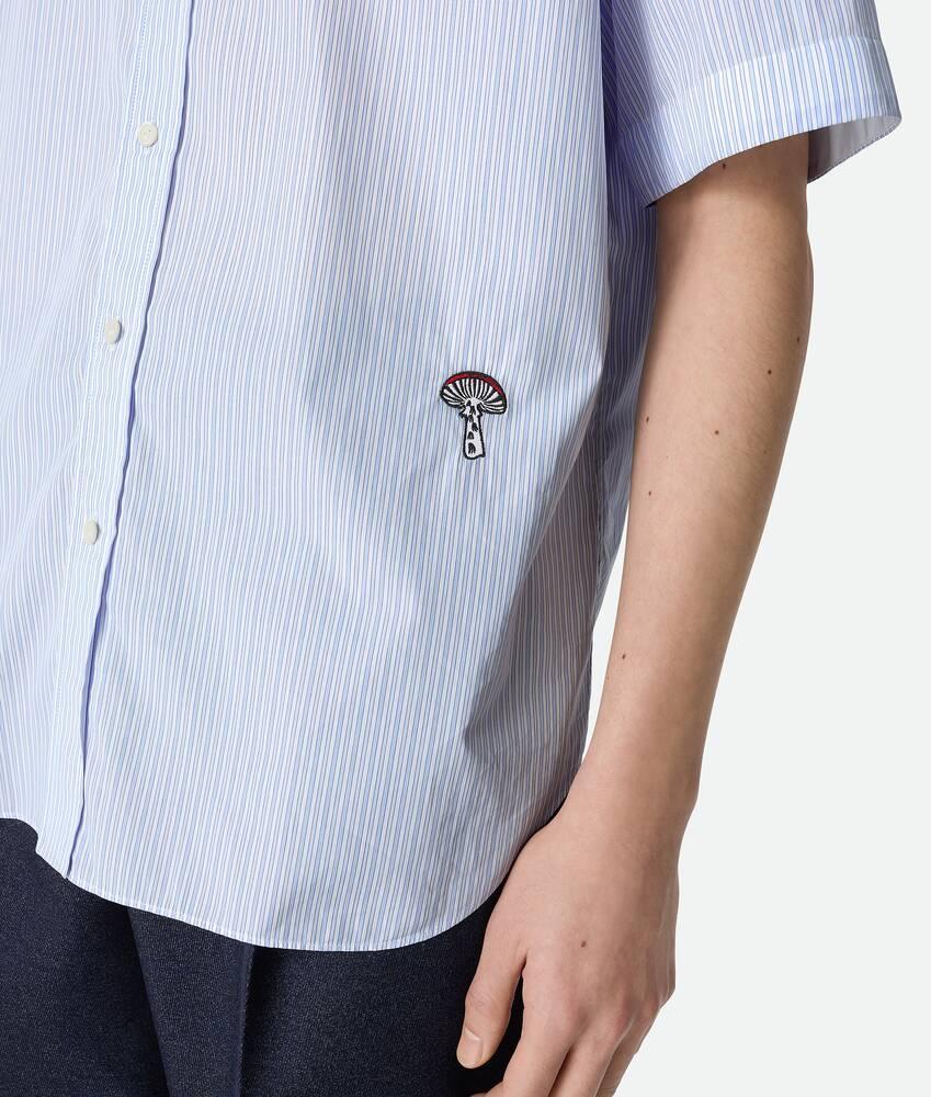 Men's Stripe Cotton Poplin Shirt in White/blue Product Image