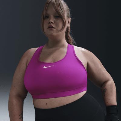 Plus Size Nike Swoosh Medium Padded Sports Bra, Women's, Size: 2XL, Pink Product Image