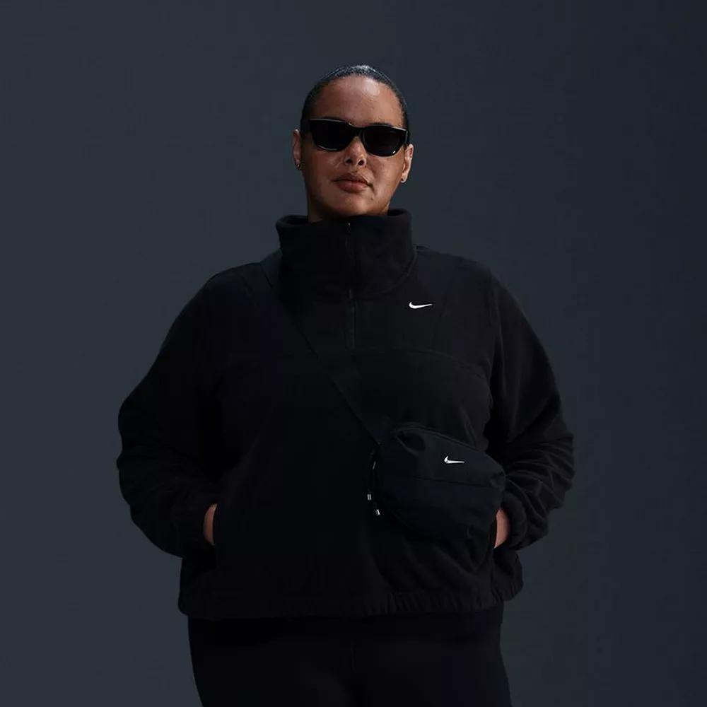 Plus Size Nike One Therma-FIT Oversized Half-Zip Fleece Top, Women's, Size: 0X, Black Product Image