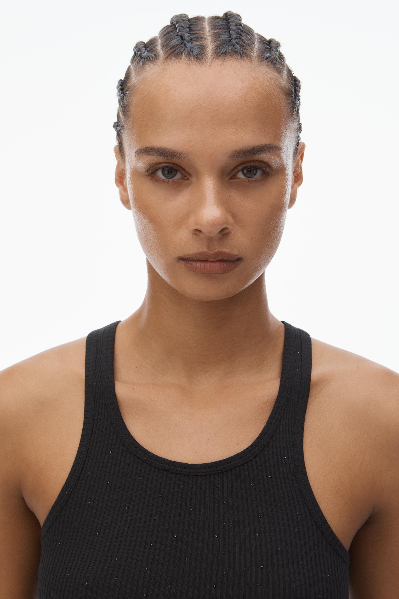 Crysal Hotfix Cami Dress In Waffle Knit Product Image