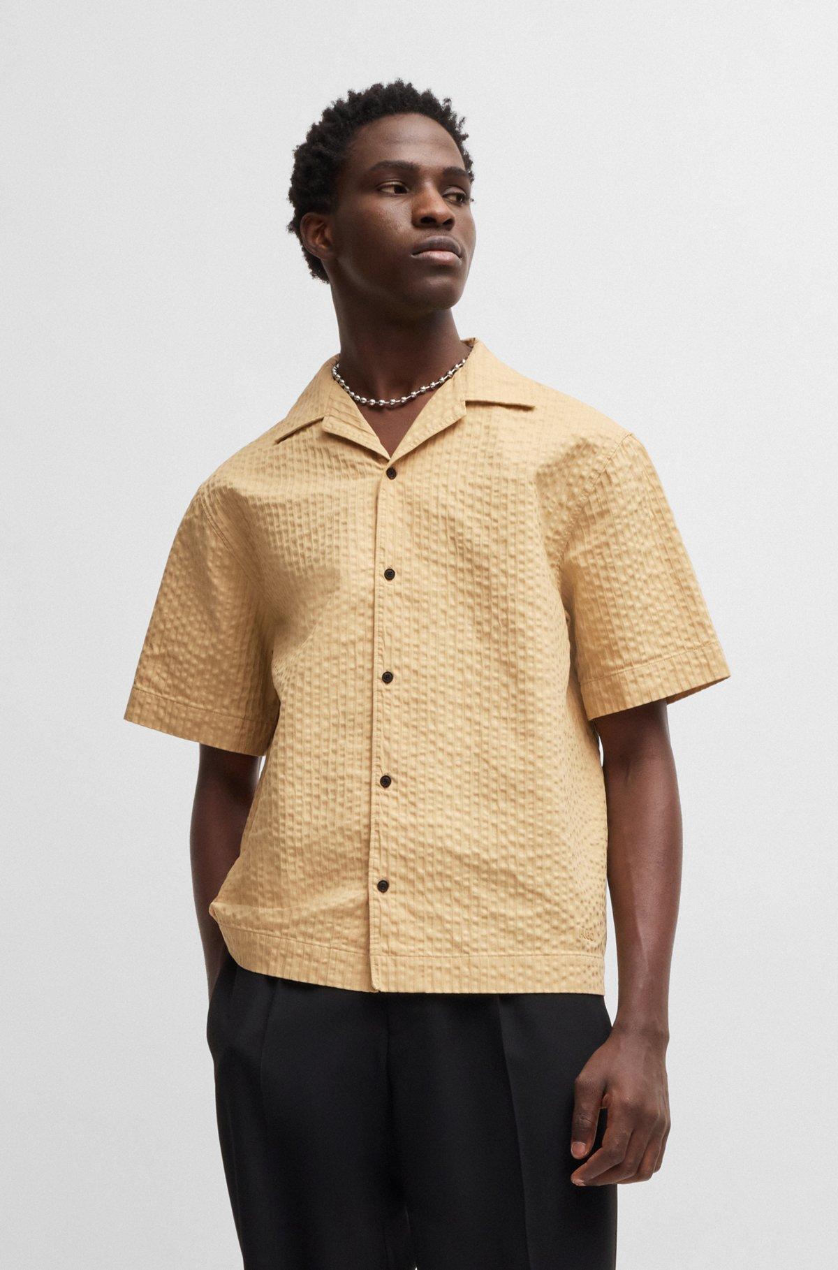 Oversize-fit shirt in cotton seersucker Product Image