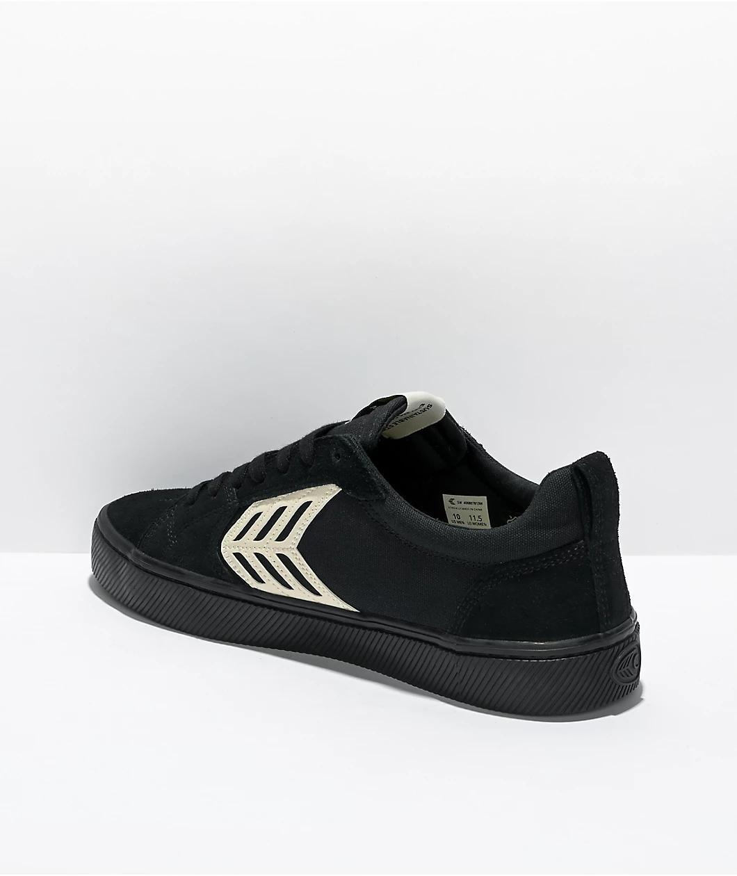 Cariuma Catiba Pro All Black Suede & Ivory Skate Shoes Product Image
