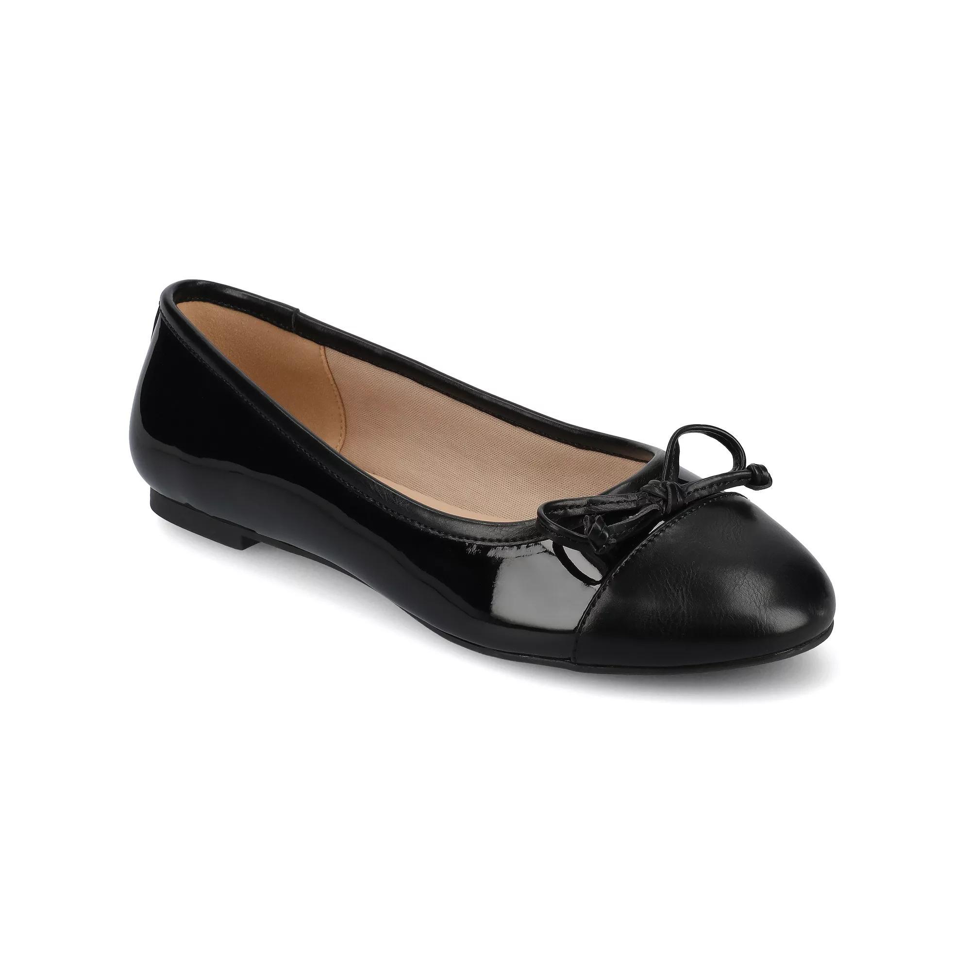 Journee Kaiah Medium and Wide Width Womens Ballet Cap Toe Slip-On Dress Flats Product Image