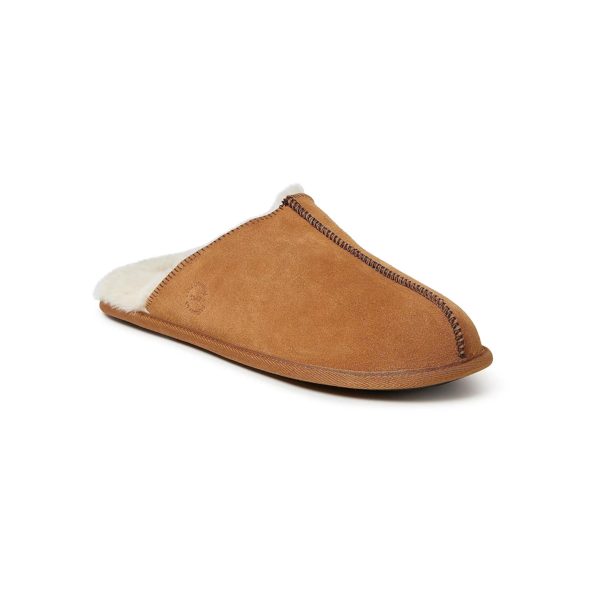 Dearfoams Suede Men's Scuff Slippers, Size: 8, Brown Product Image