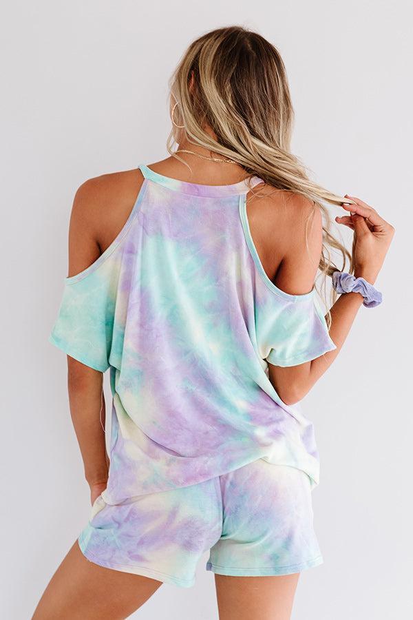 Coffee And Cozy Tie Dye Shift Top In Mint Product Image