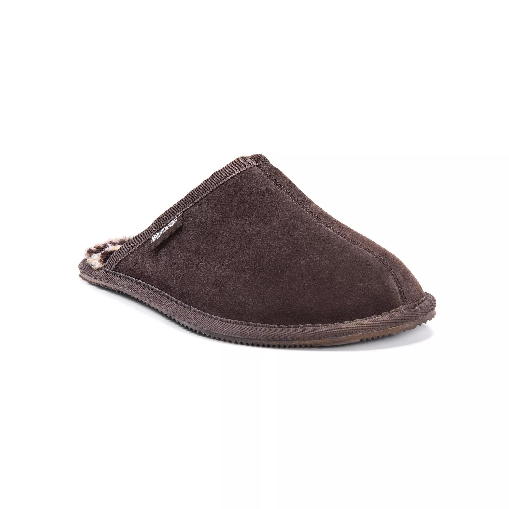 MUK LUKS Dave Mens Printed Berber Suede Scuff Slippers Product Image