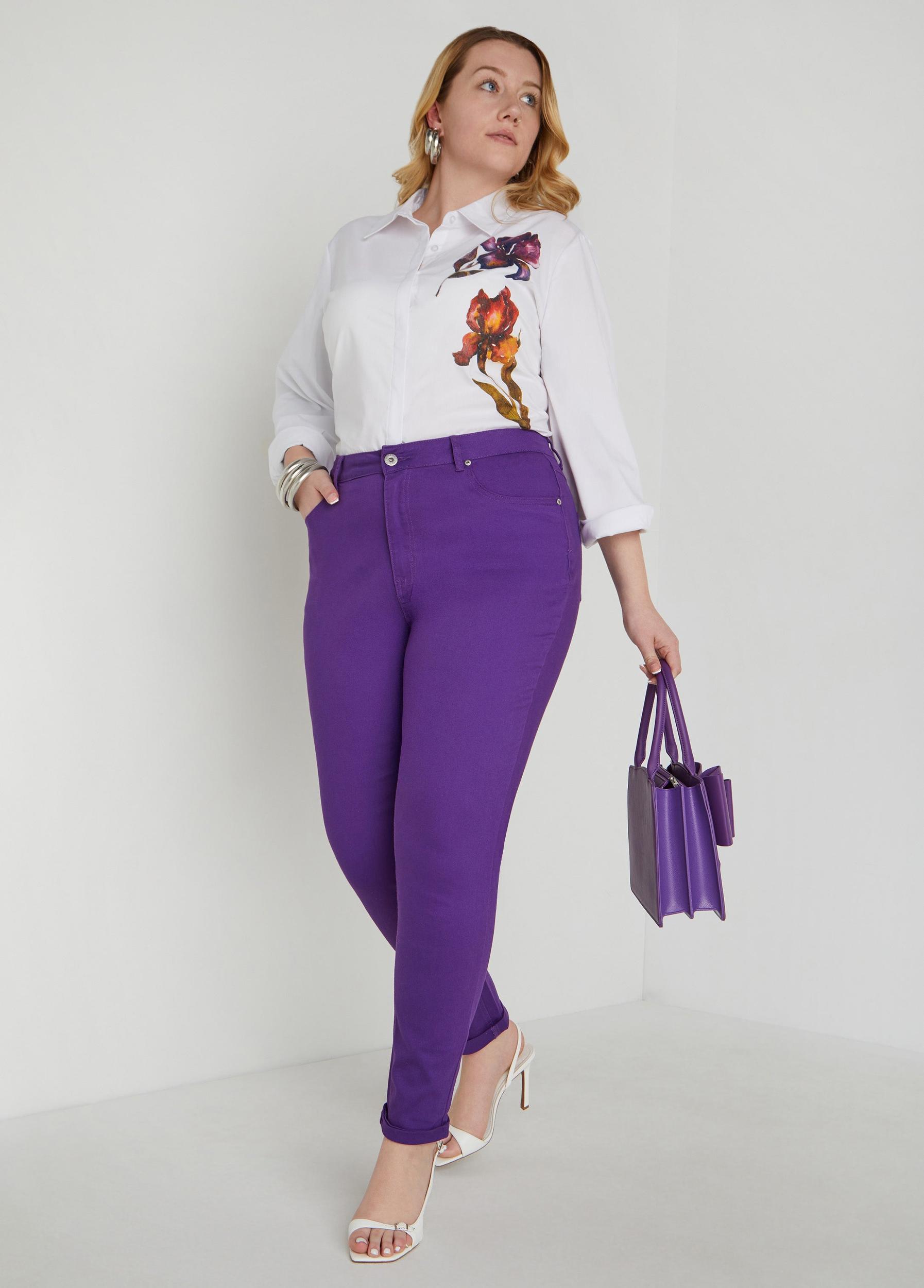 Cuffed Denim Jeggings Product Image