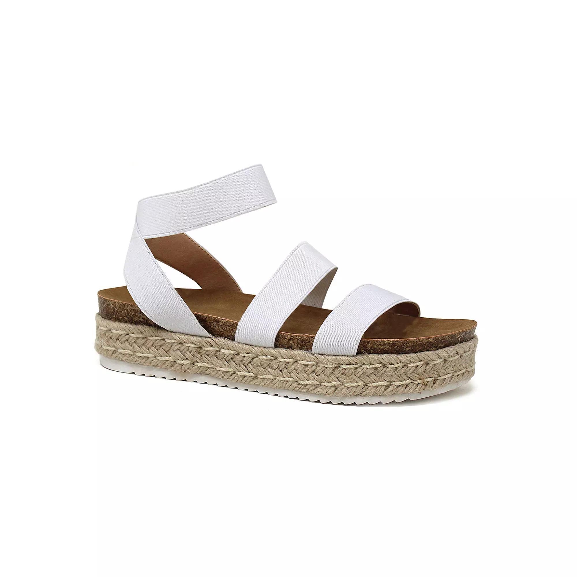 Yoki Chiara 10 Women's Espadrille Platform Sandals, Size: 6.5, White Product Image