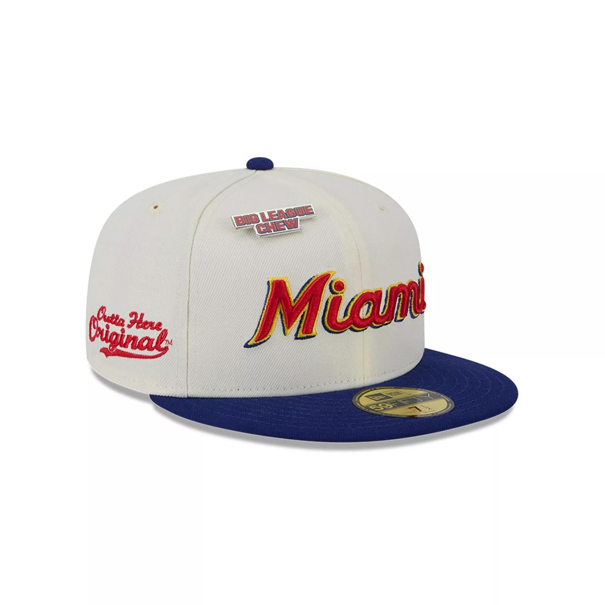 Men's New Era White Miami Marlins Big League Chew Original 59FIFTY Fitted Hat, Size: 7 1/4 Product Image