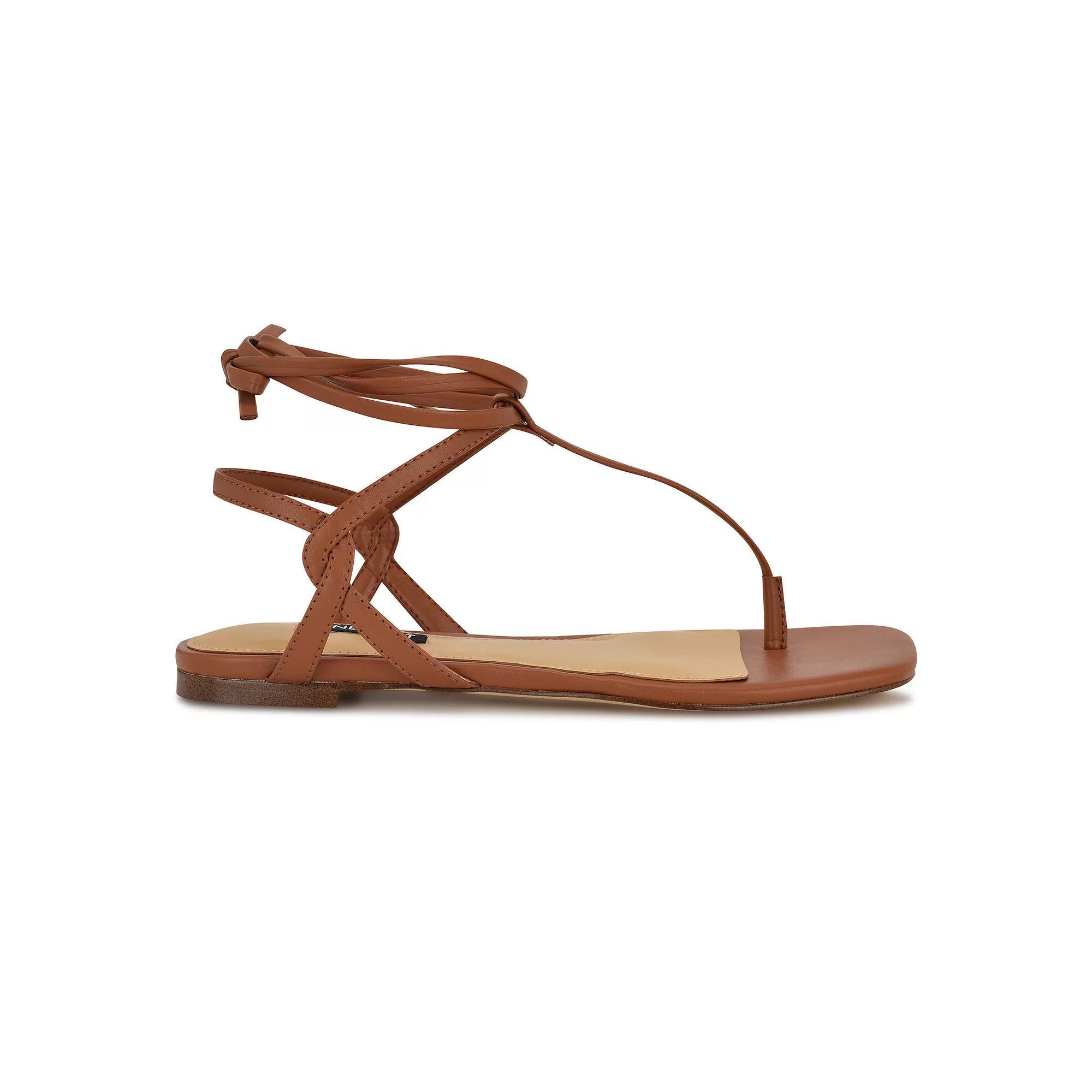 Nine West Norta Square Toe Casual Women's Flat Sandals, Size: 9.5, Medium Brown Product Image
