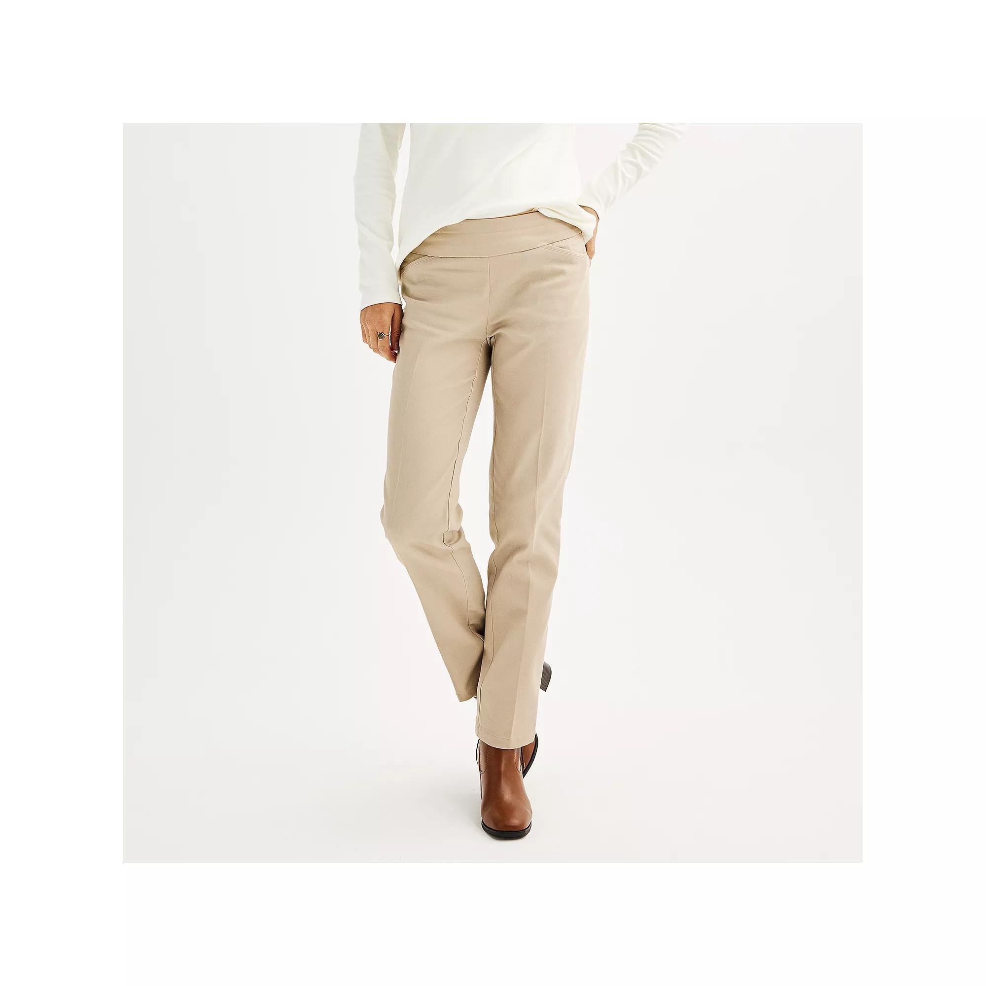 Womens Croft & Barrow Effortless Stretch Pull-On Straight-Leg Pants Product Image