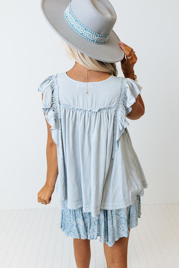 Covered In Sunshine Shift Top In Sky Blue Product Image