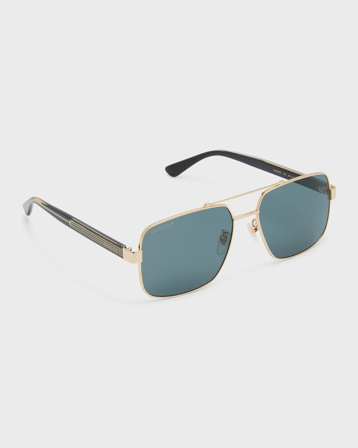 Mens GG0529Sm Double-Bridge Aviator Sunglasses Product Image