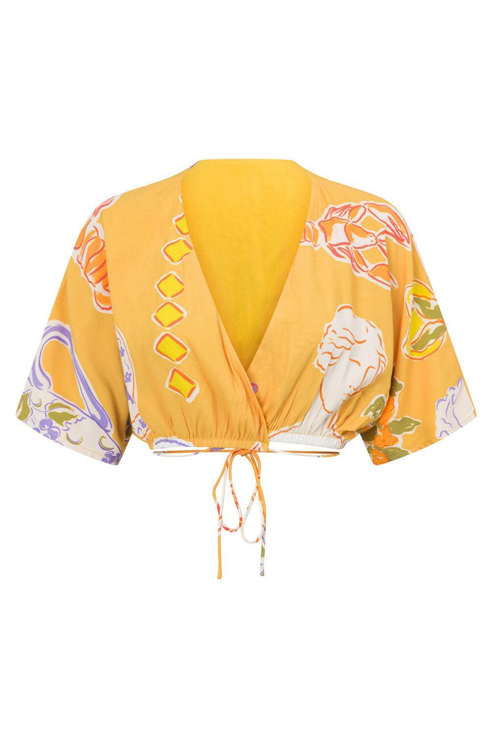 Leonie Wrap Top - Ciao Yellow Product Image