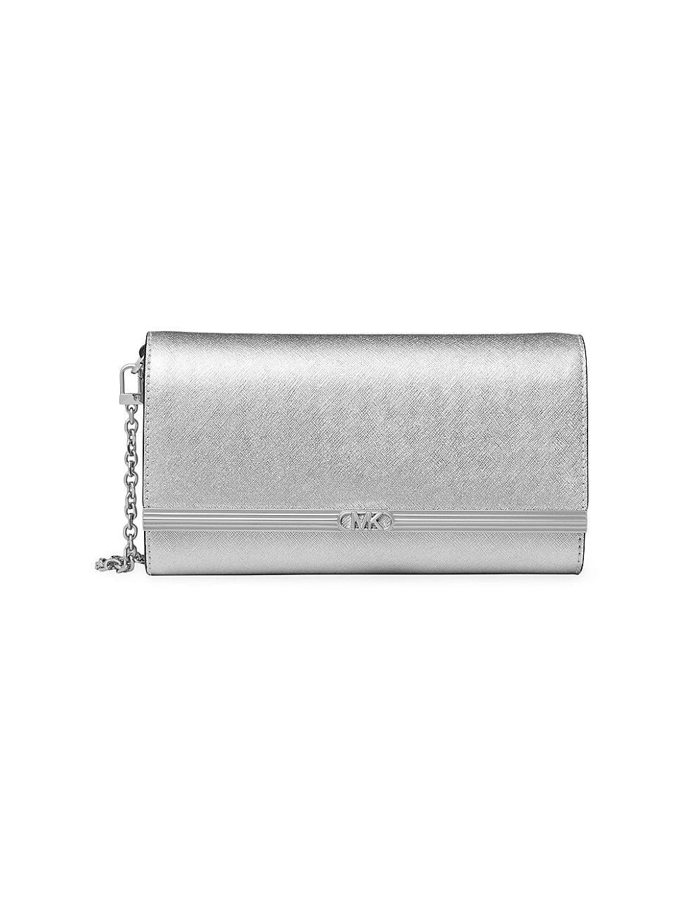 Large East-West Leather Clutch Bag Product Image