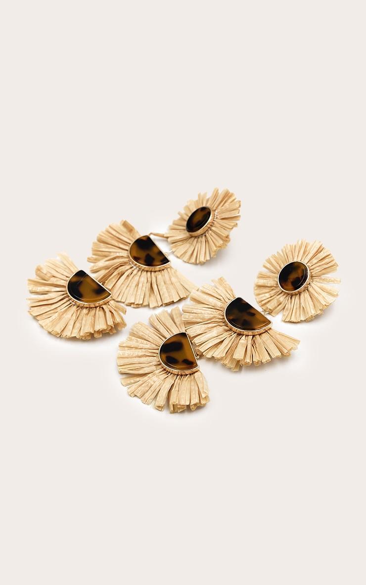 Raffia Resin Center Pendant Statement Earrings Product Image