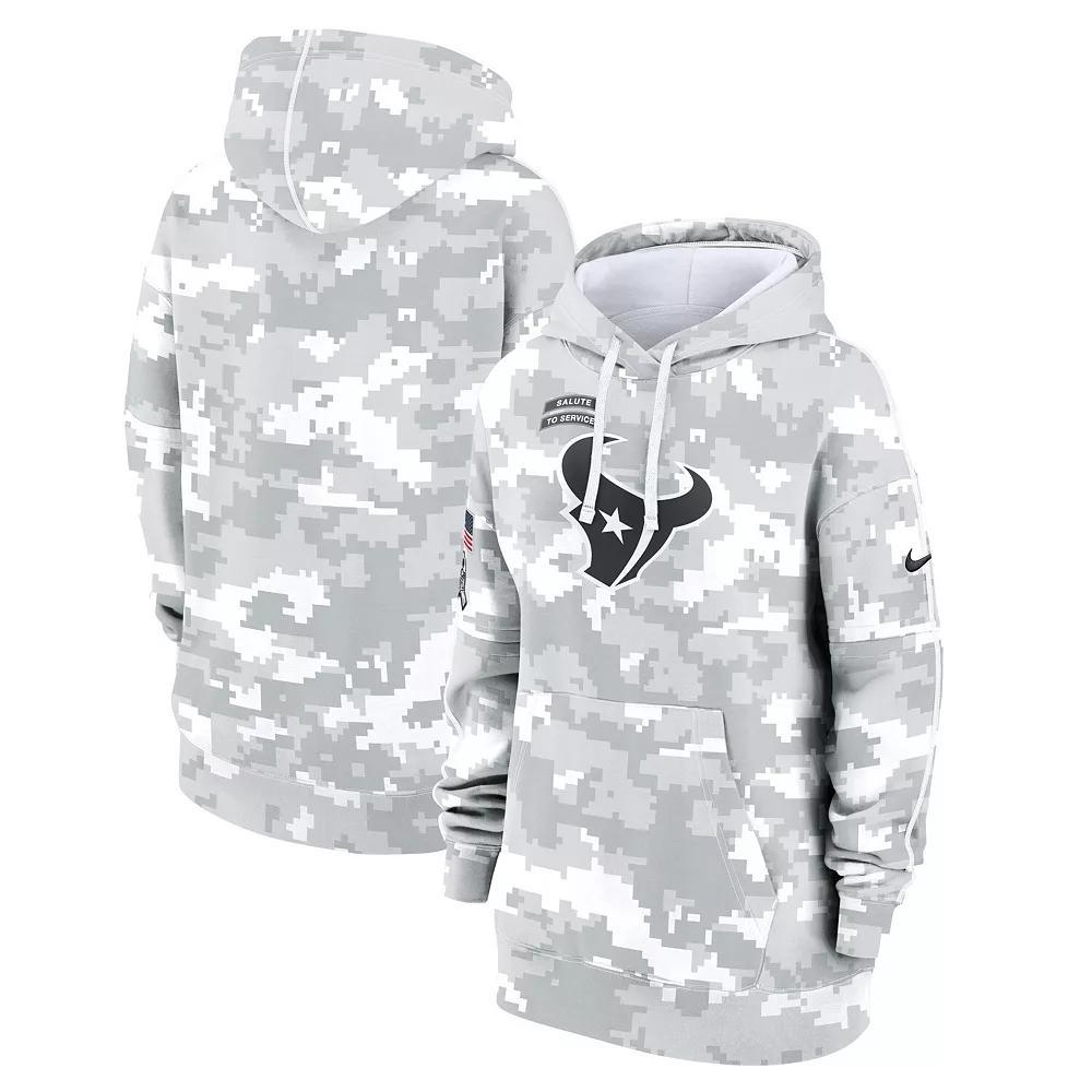 Women's Nike Arctic Camo Houston Texans 2024 Salute To Service Club Fleece Pullover Hoodie, Size: 2XL, Team Product Image