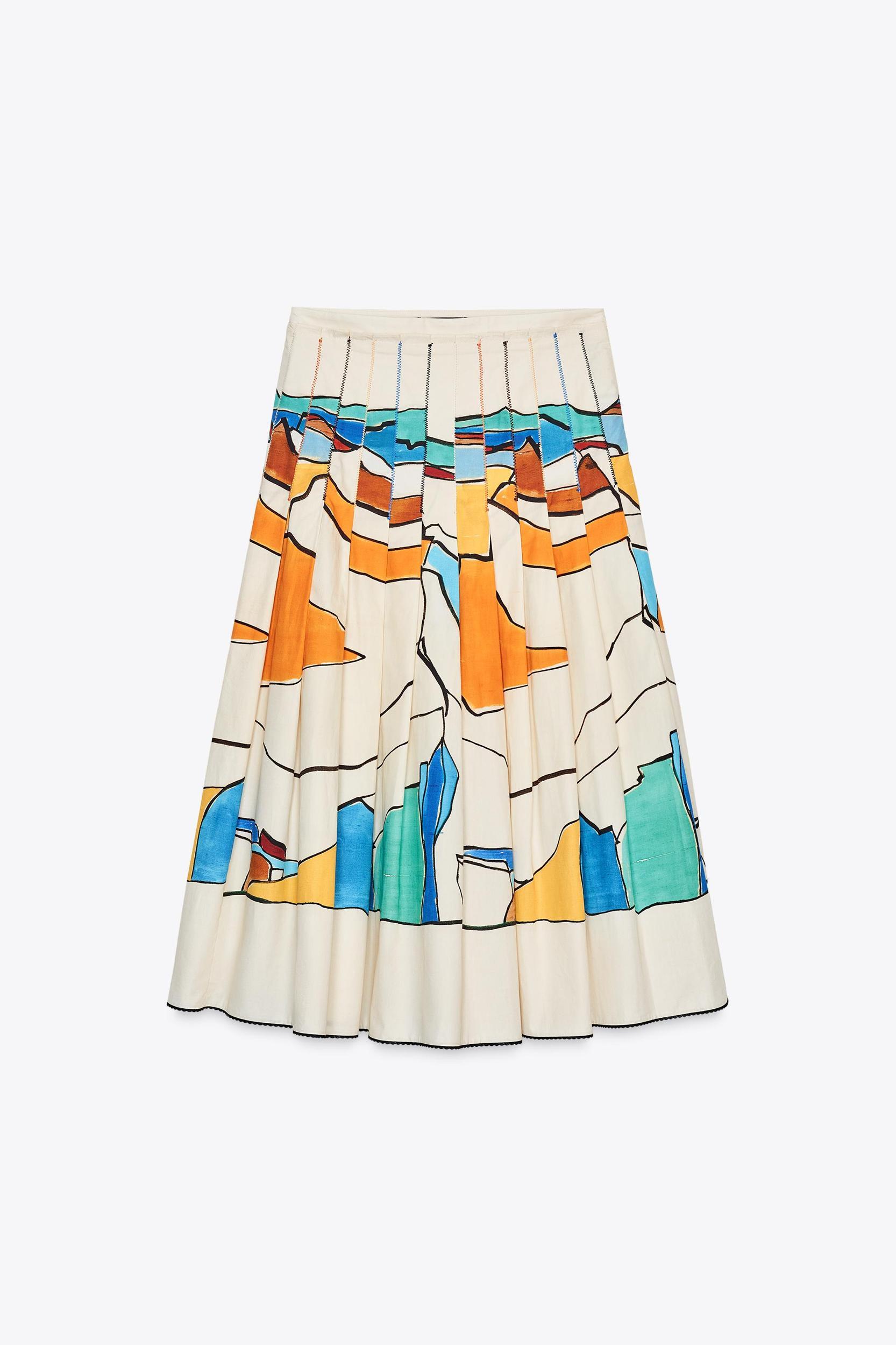 ZW COLLECTION PRINTED PLEATED SKIRT Product Image