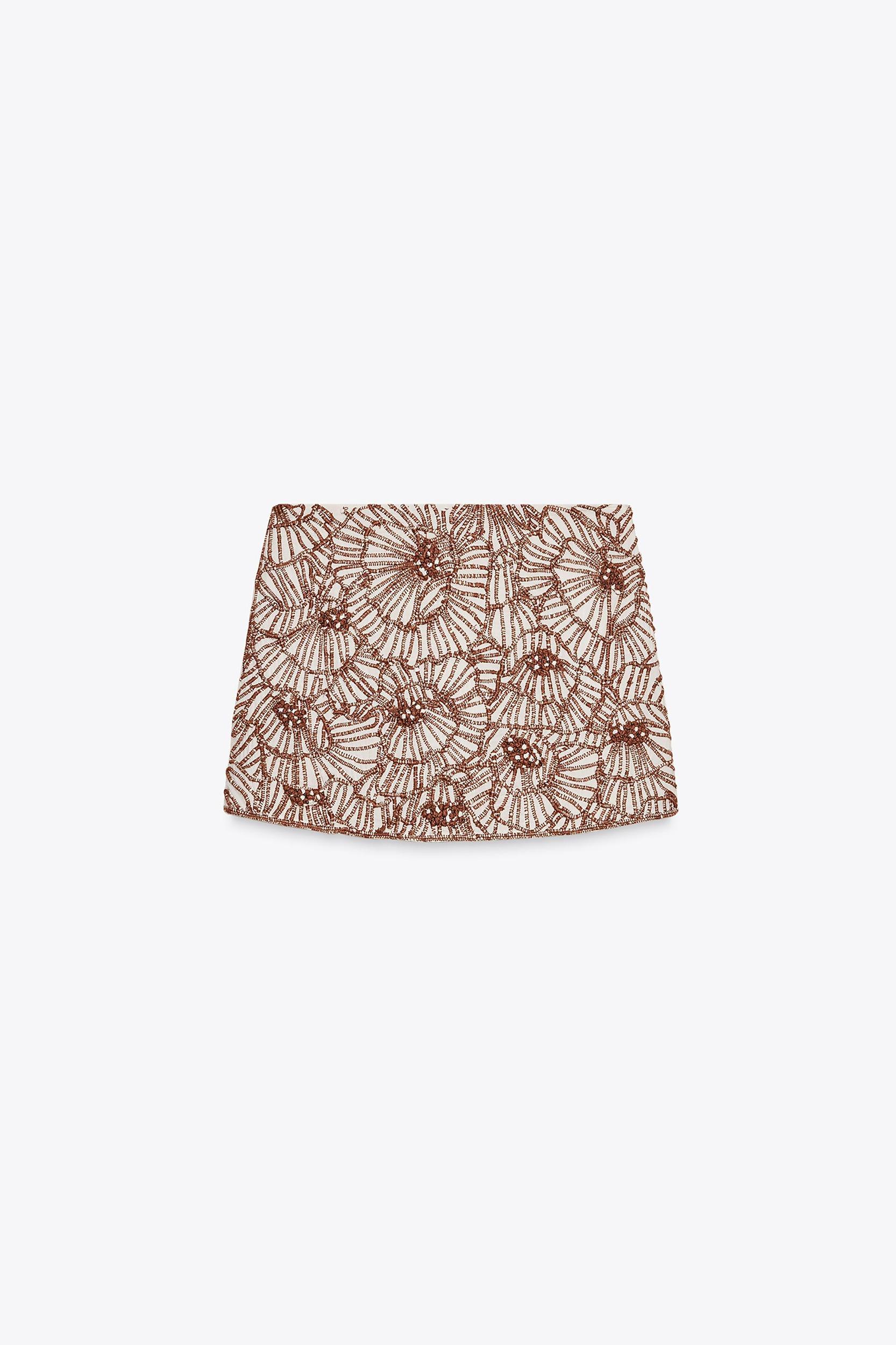 ZW COLLECTION FLORAL EMBROIDERED MINI SKIRT Product Image