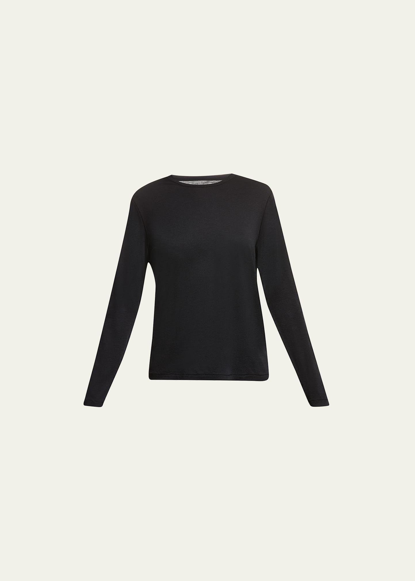 Womens Long-Sleeve Semi Relaxed Crewneck Top Product Image
