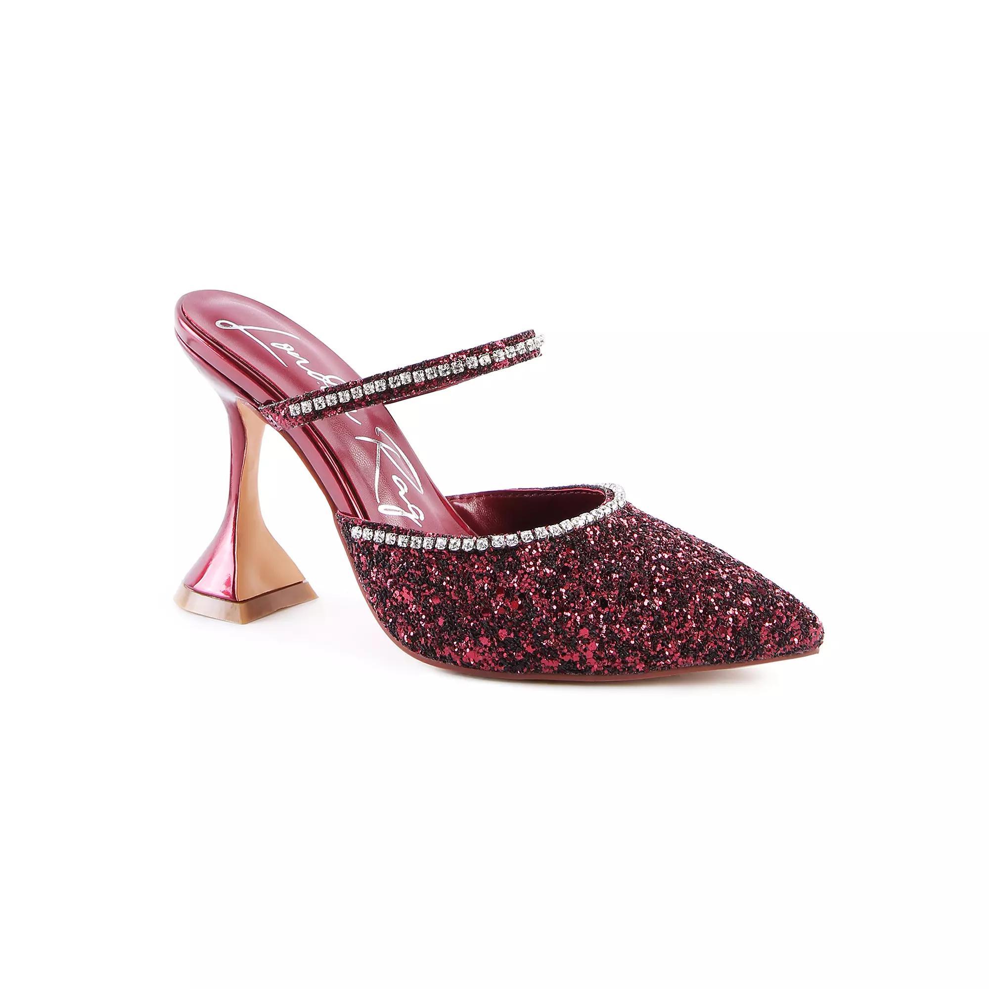 London Rag Iris Glitter Spool Women's Heel Sandals, Size: 5, Red Product Image