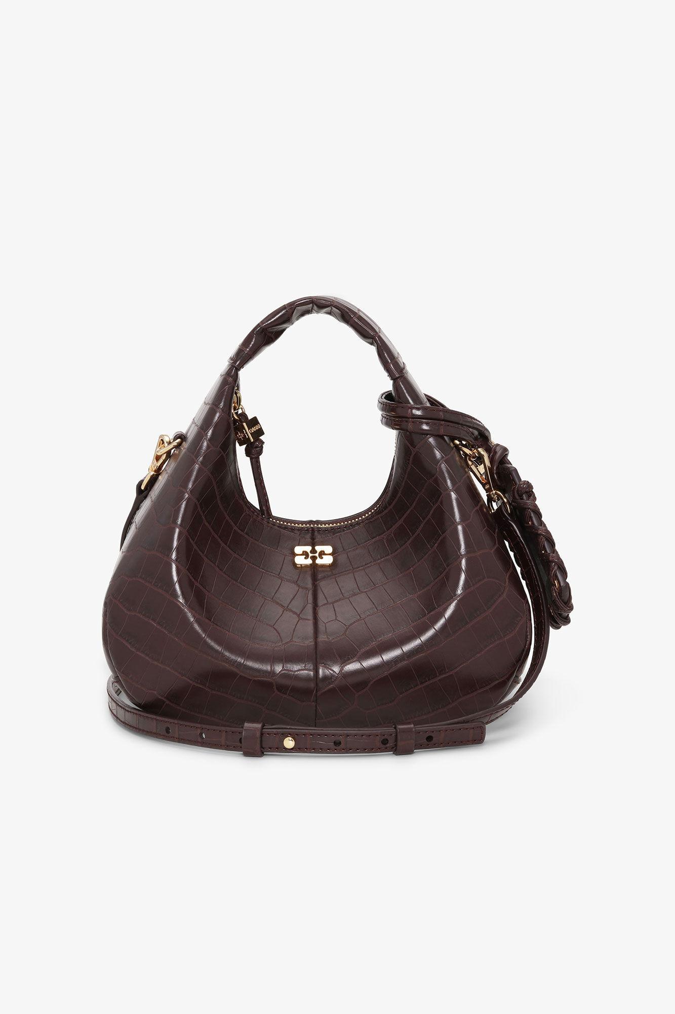 Brown Croco Mini Hobo Bag Product Image