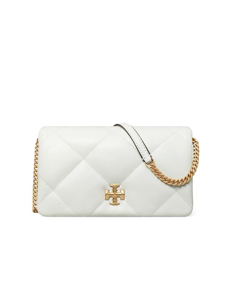 Womens Kira Diamond Leather Chain Wallet Product Image
