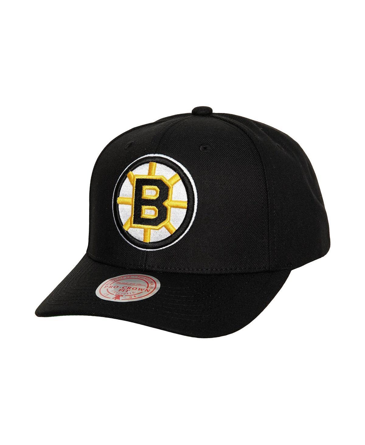 Men's Mitchell & Ness Black Boston Bruins Team Ground Pro Adjustable Hat Product Image