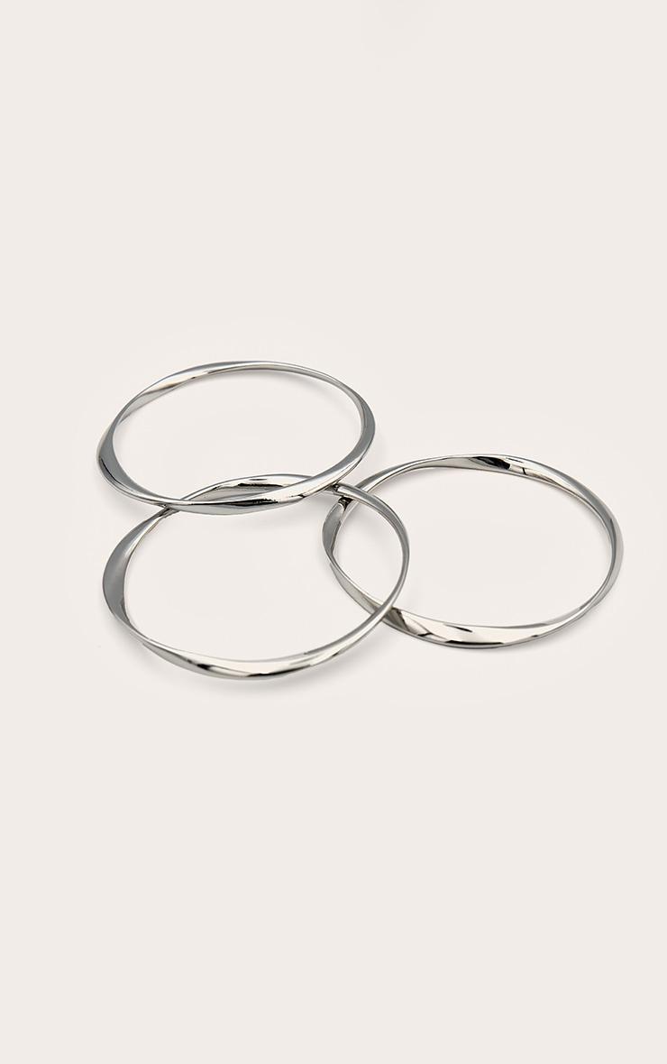 Silver Molten Slim Bangle Multipack Product Image