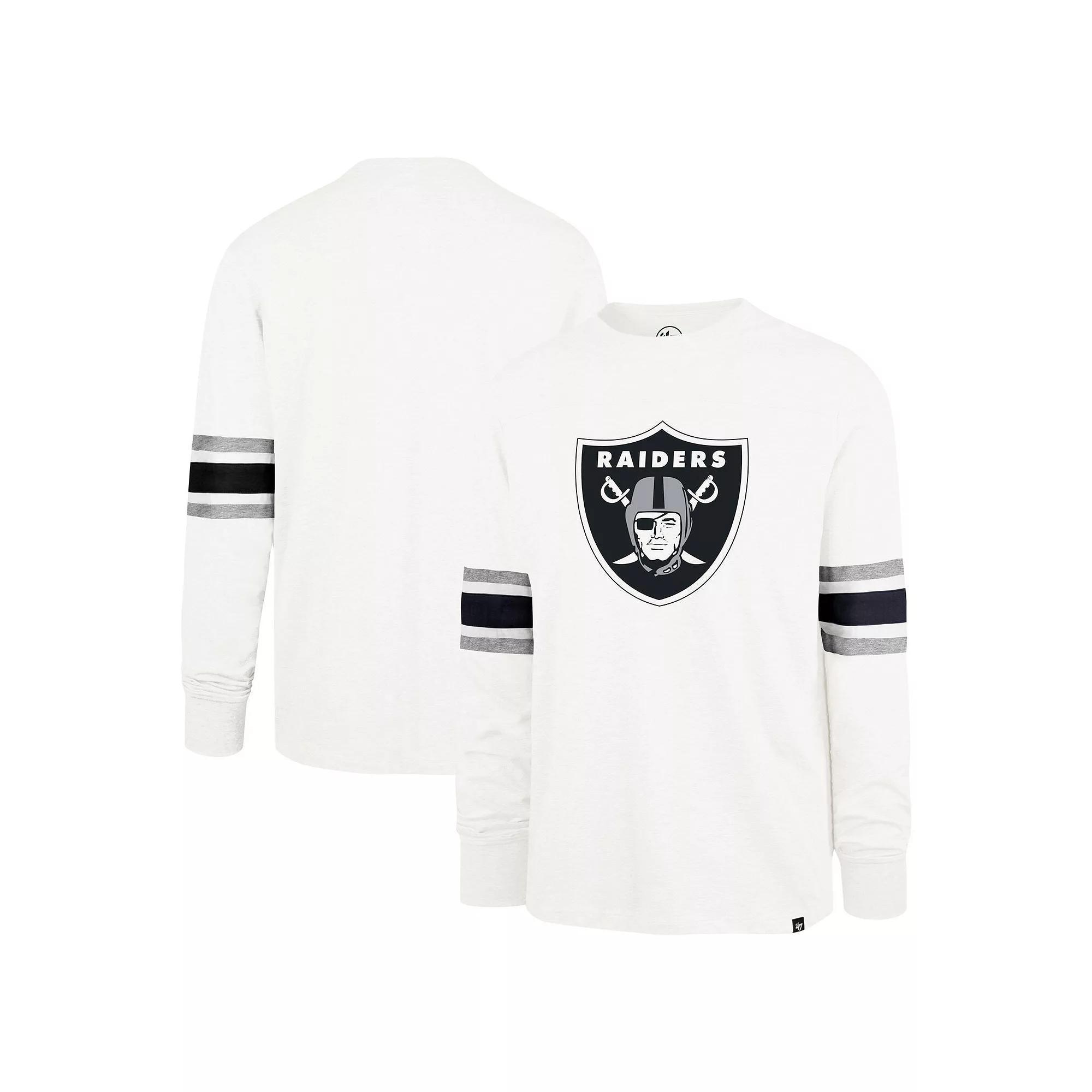 Men's '47 White Las Vegas Raiders Gridiron Premier Brex Long Sleeve T-Shirt, Size: Small, Lvr White Product Image