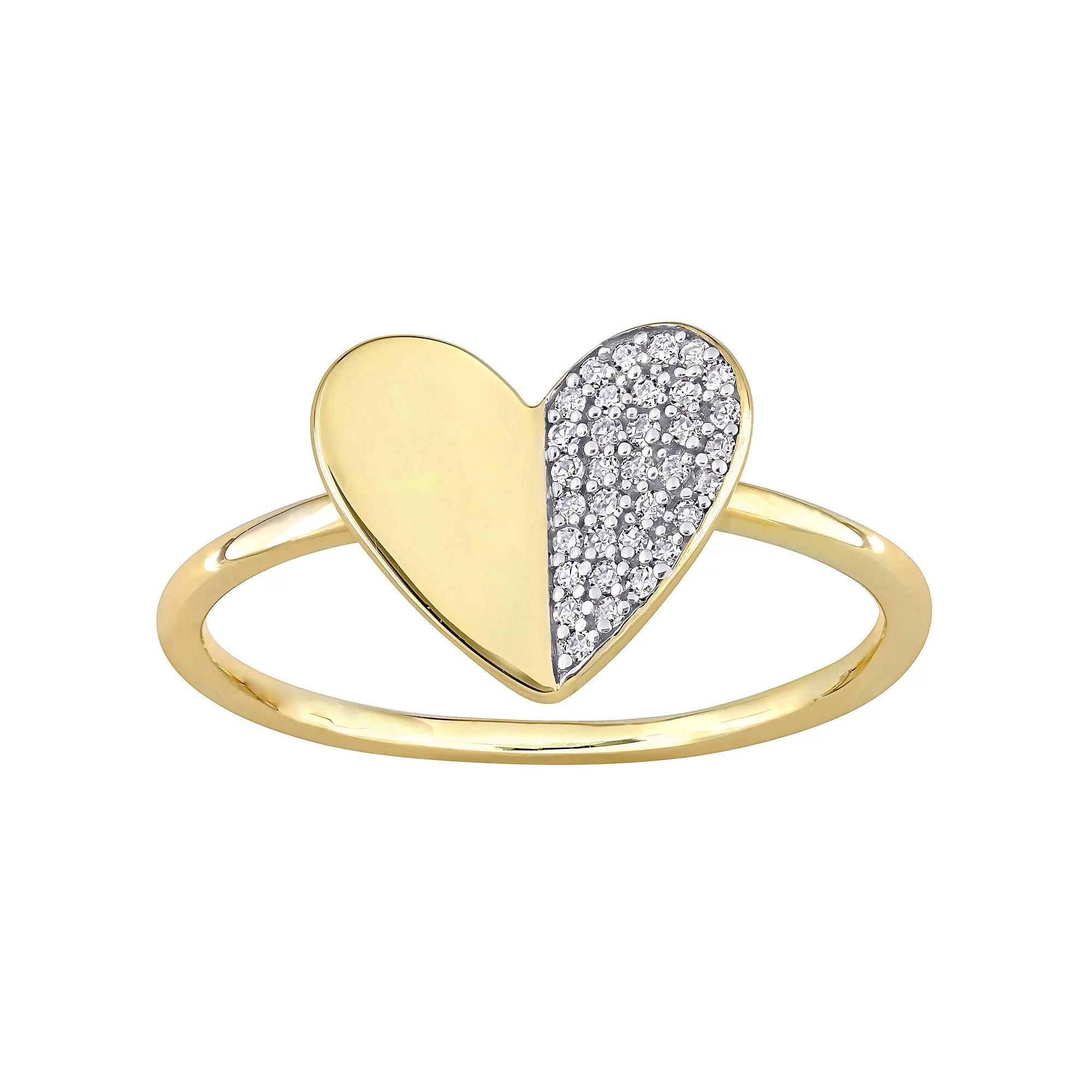 Stella Grace 10k Gold 1/10 Carat T.W. Diamond Heart Ring, Women's, Size: 5.50 Product Image
