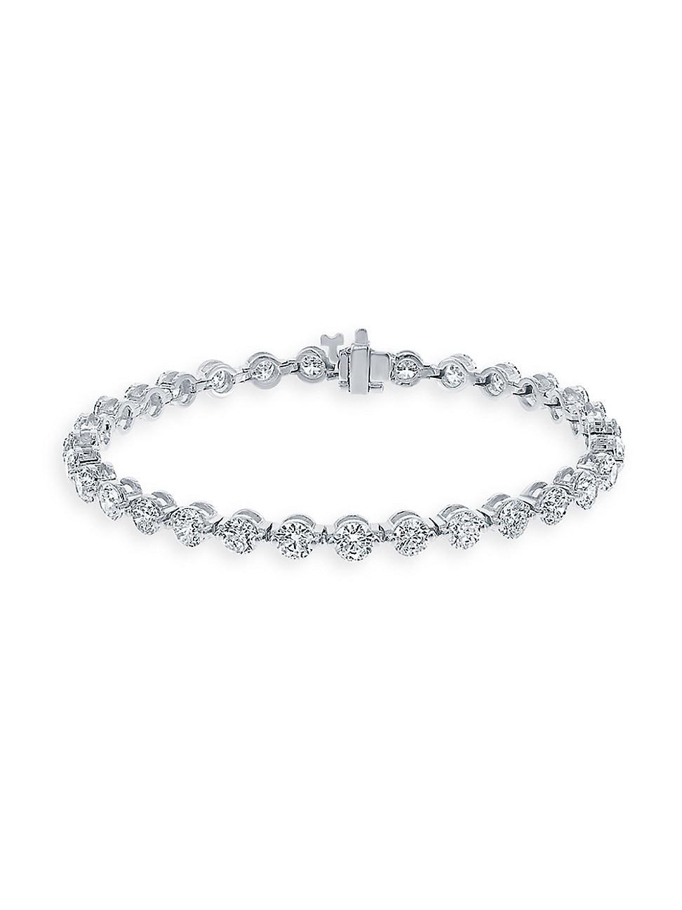 Womens 14K White Gold & 3.30 TCW Diamond Tennis Bracelet Product Image