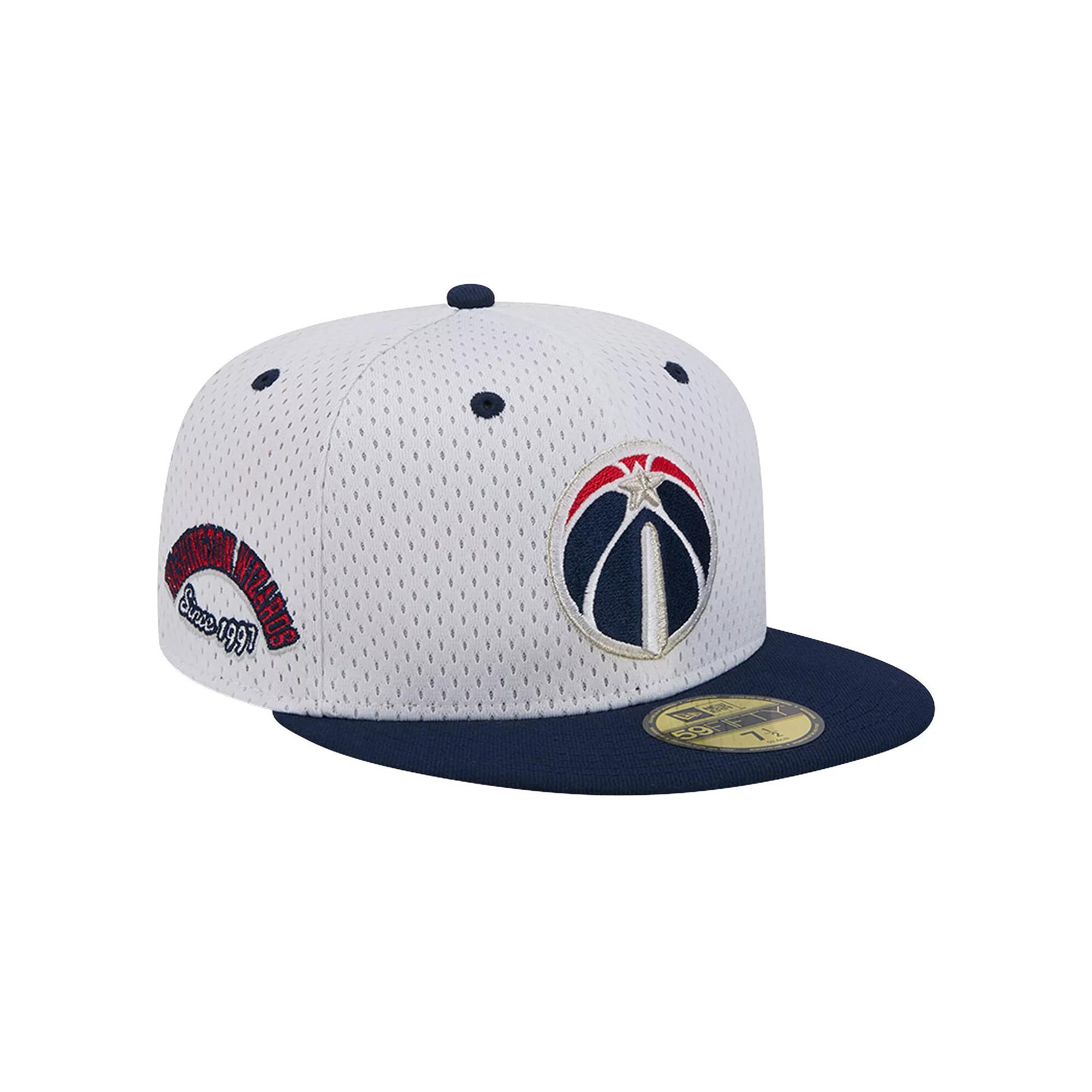 Men's New Era White/Navy Washington Wizards Throwback 2Tone 59FIFTY Fitted Hat, Size: 7, Wiz White Product Image