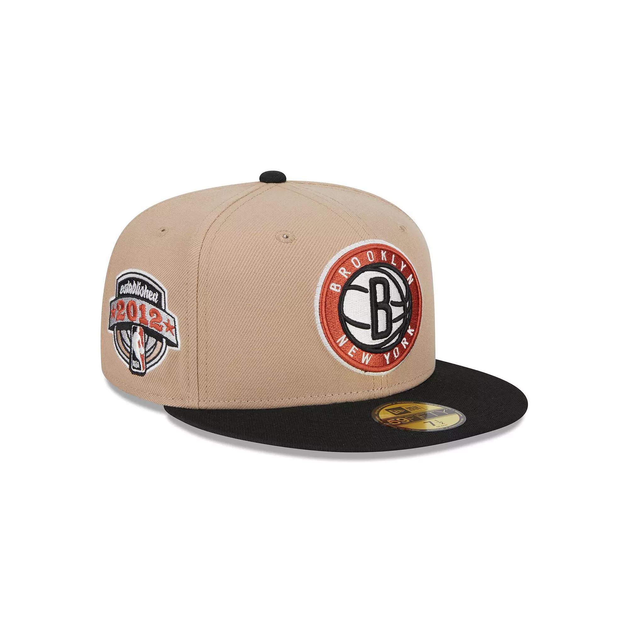 Men's New Era Tan/Black Burnt Orange Logo 2-Tone 59FIFTY Fitted Hat, Size: 7, Team Product Image