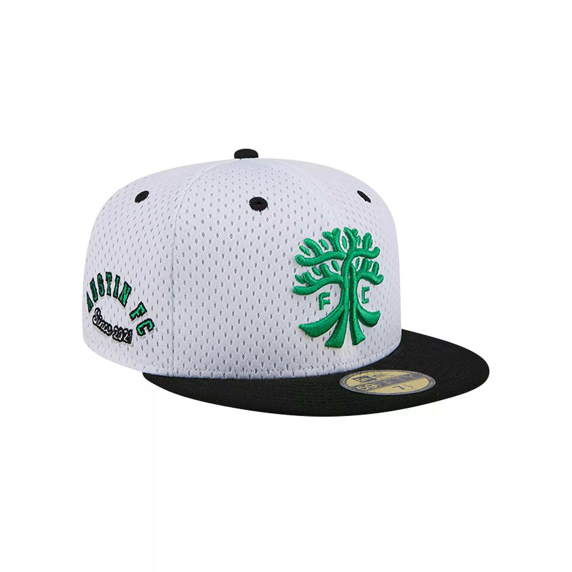 Men's New Era Gray Austin FC Throwback Mesh 59FIFTY Fitted Hat, Size: 6 7/8, Afc White Product Image