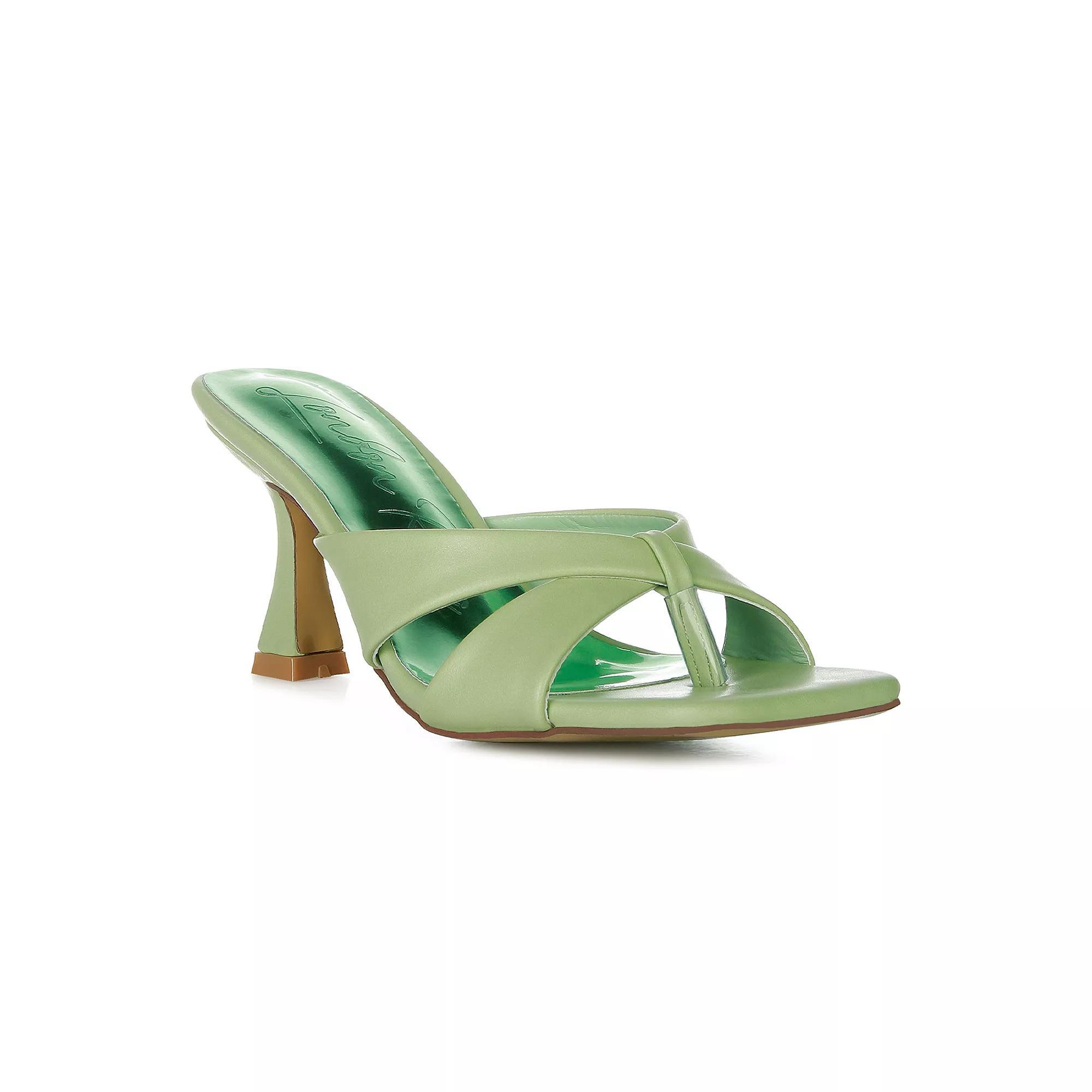London Rag Highflip Women's Slip On Dress Sandals, Size: 9, Green Product Image