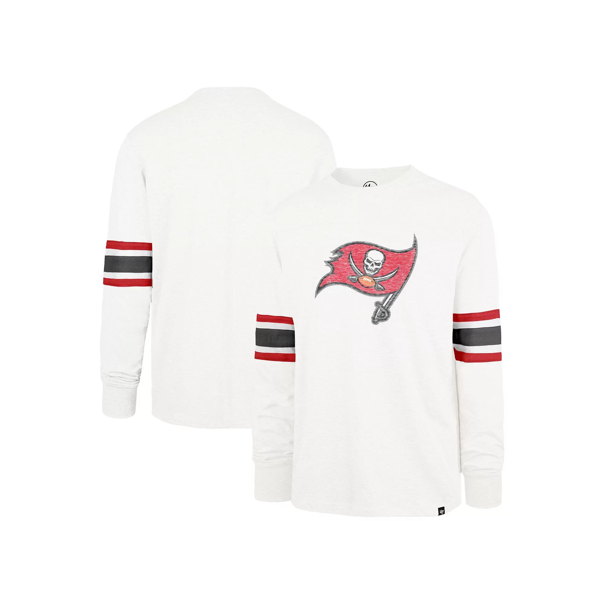 Men's '47 White Tampa Bay Buccaneers Gridiron Premier Brex Long Sleeve T-Shirt, Size: Medium Product Image