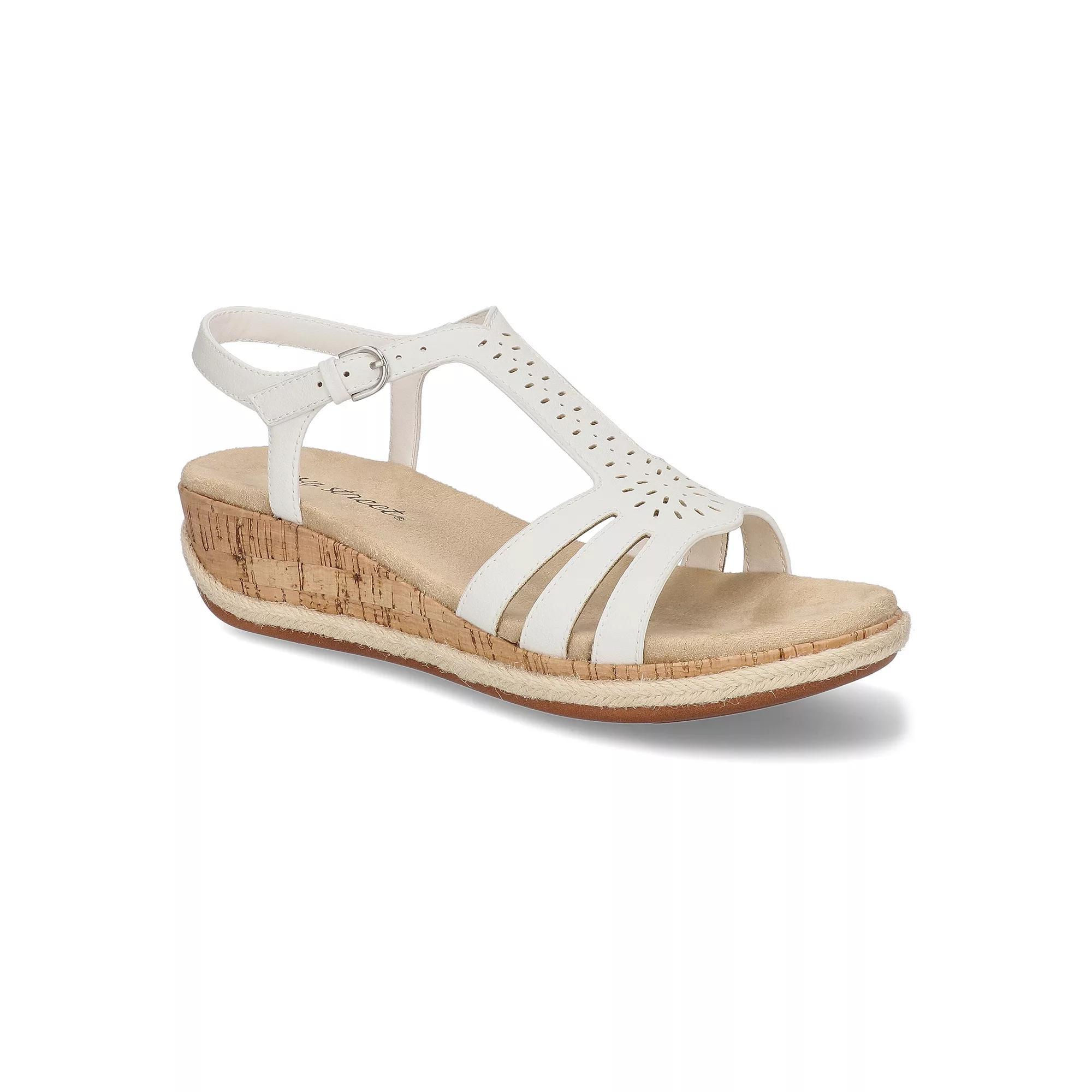 Easy Street Dorinda Women's Wedge Sandals, Size: 8, White Product Image