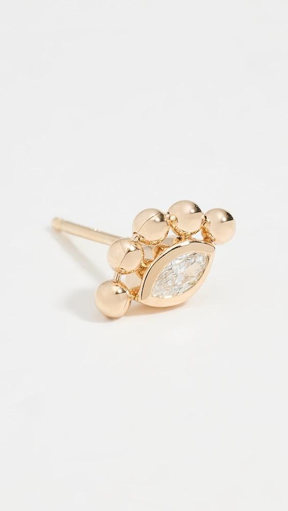 Zoe Chicco 14k Gold Bezel Set Marquise Diamond Single Stud Earring | Shopbop Product Image