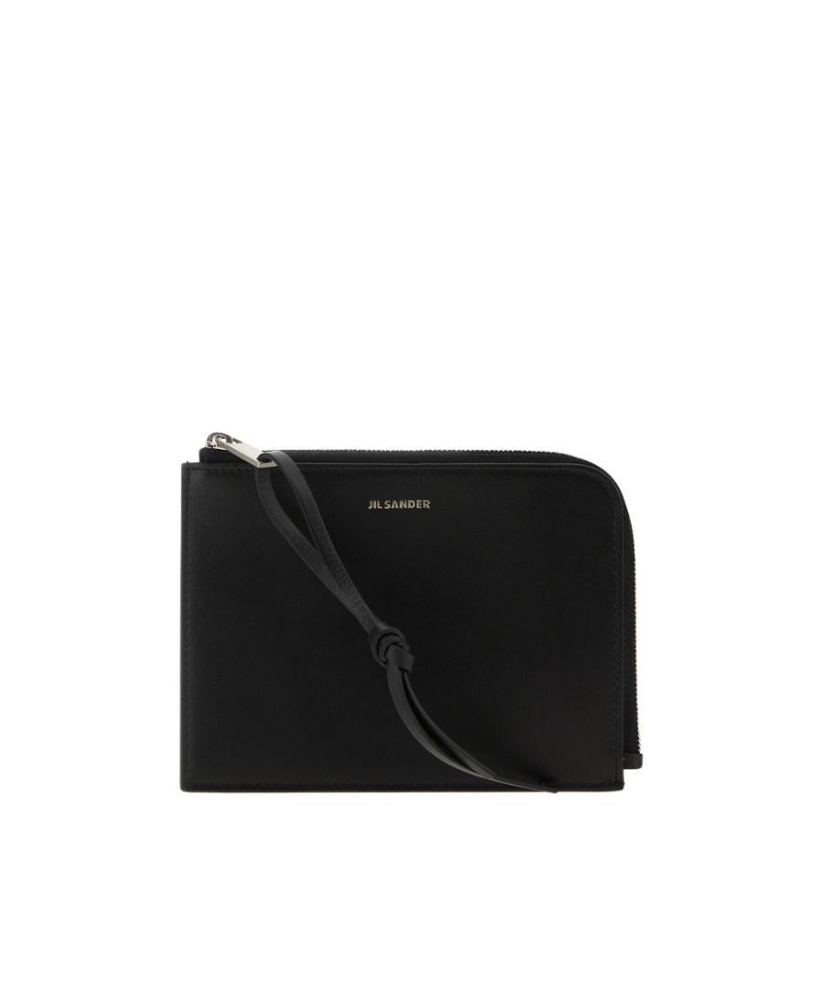 JIL SANDER Giro Logo-embossed Leather Wallet In Black Product Image
