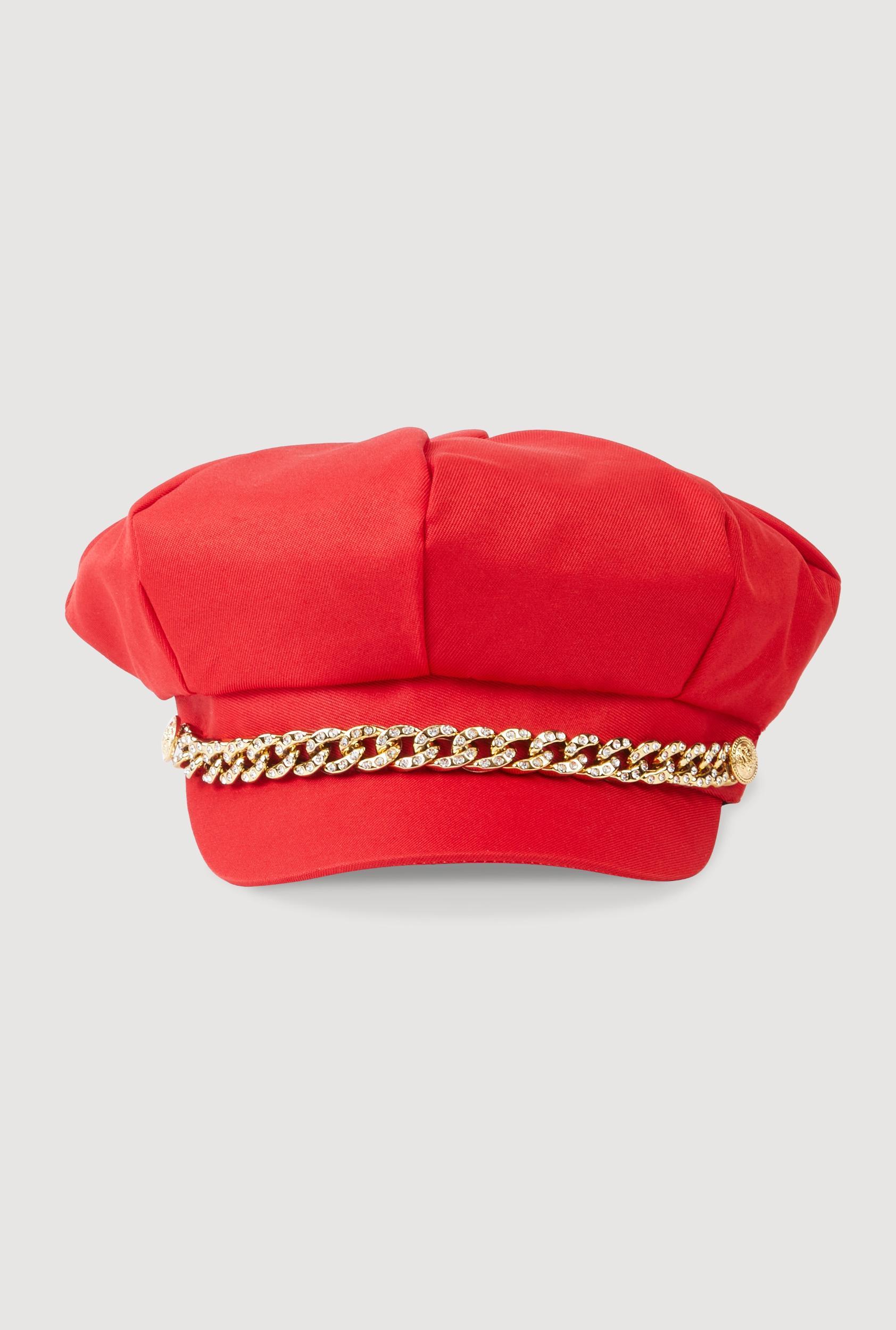 Rhinestone Chain Detail Cabbie Hat Female Product Image