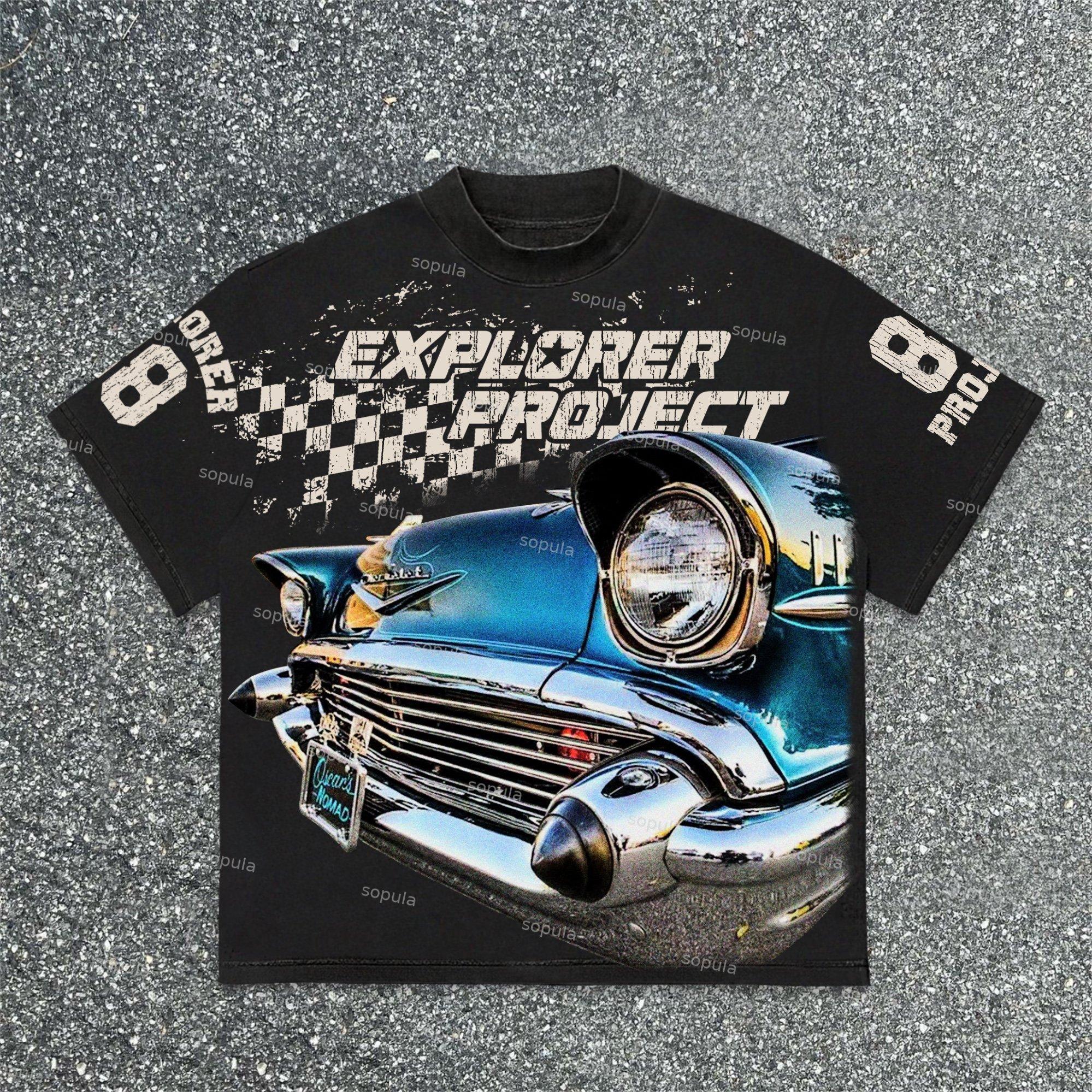 Sopula Explorer Project No 88 Sports Car Makes Old Graphics Cotton T-Shirt Product Image