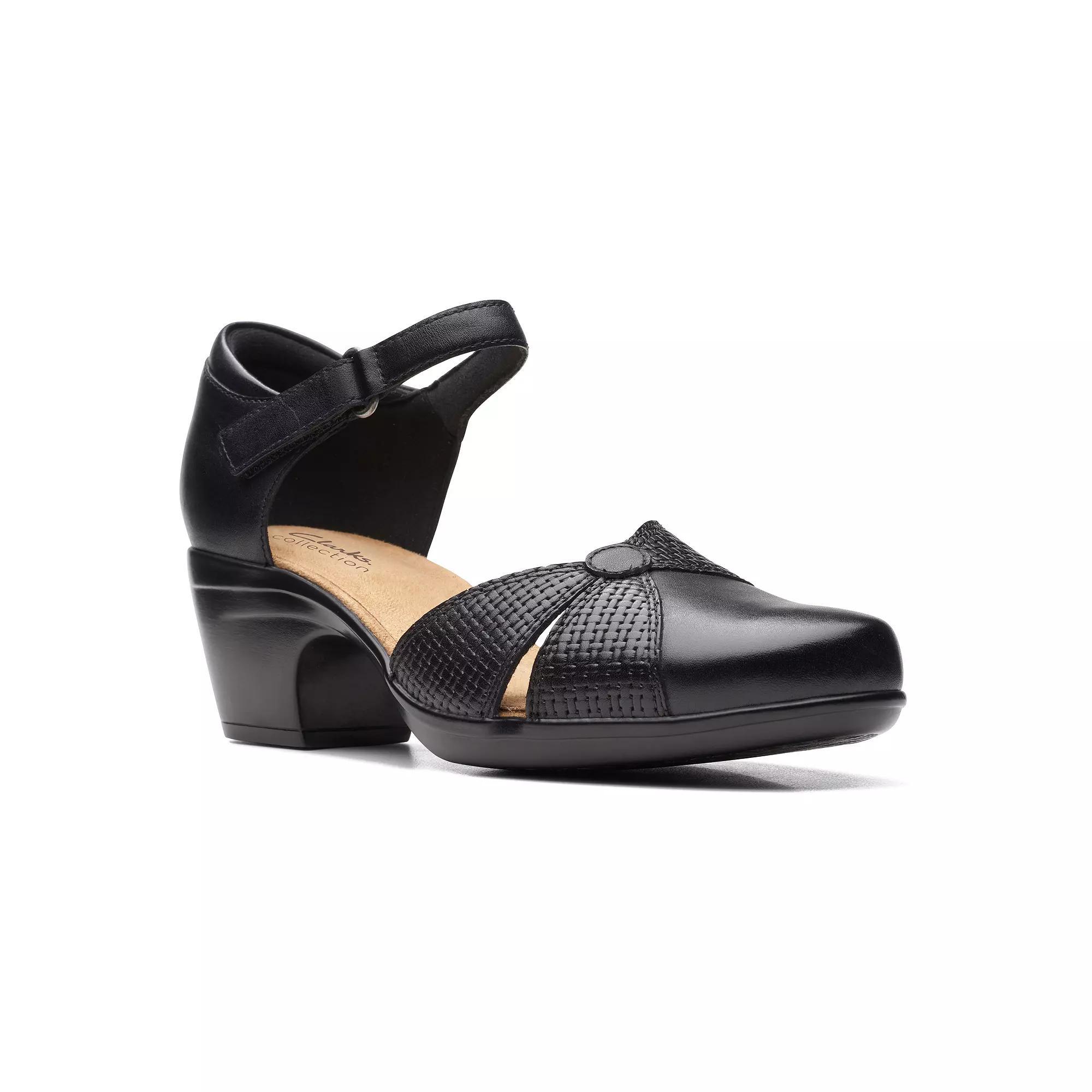 Clarks Emily Rae Womens Leather Ankle Strap Pump Product Image