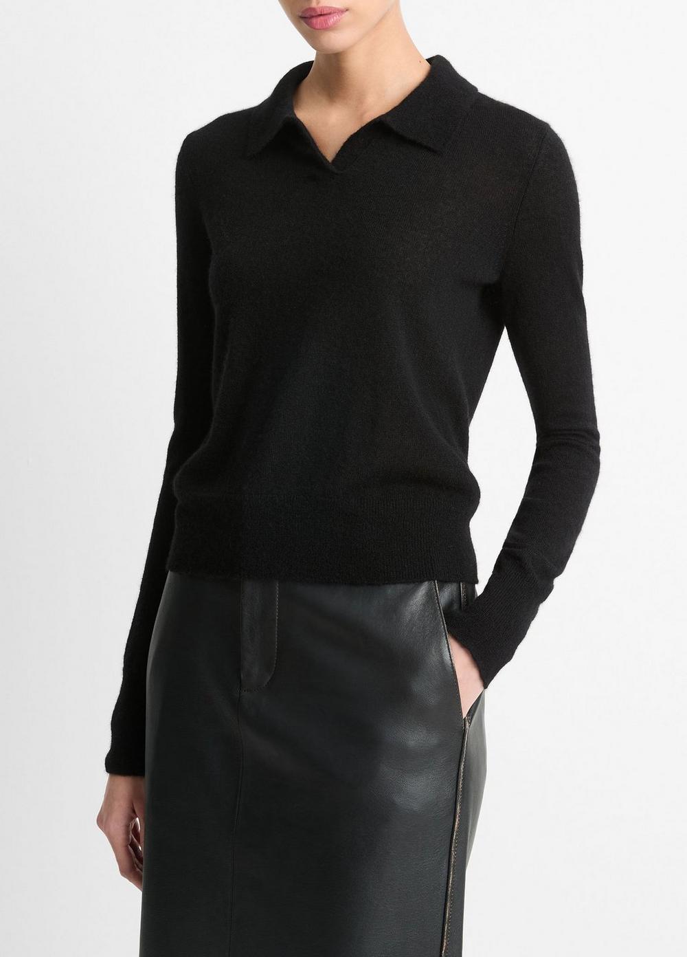 Womens Wool-Blend Polo Sweater, Iris Water, Size XL Vince Product Image